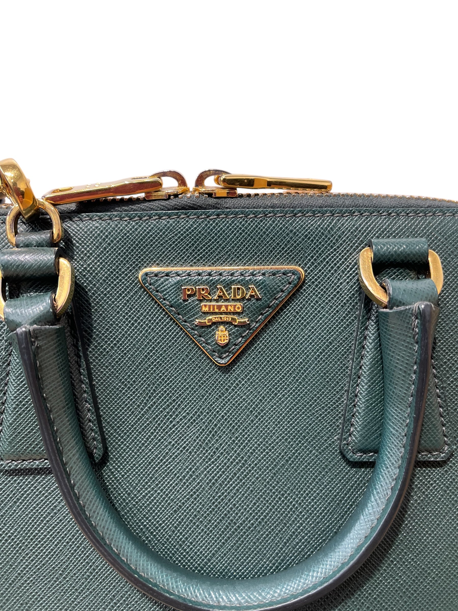 PRADA/Hand Bag/Leather/GRN/SAFFIANO EMERALD SML view 7