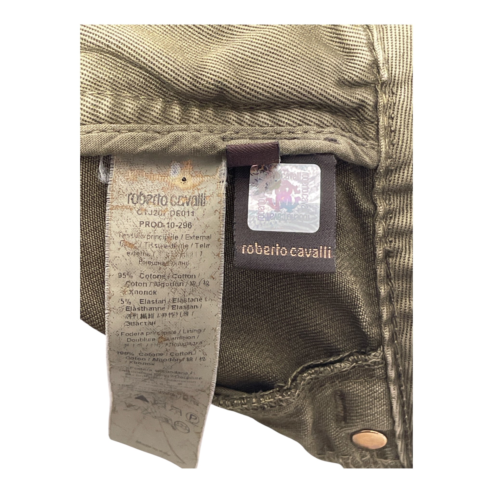 roberto cavalli/Skinny Pants/44/Glitter/Cotton/KHK/ view 4