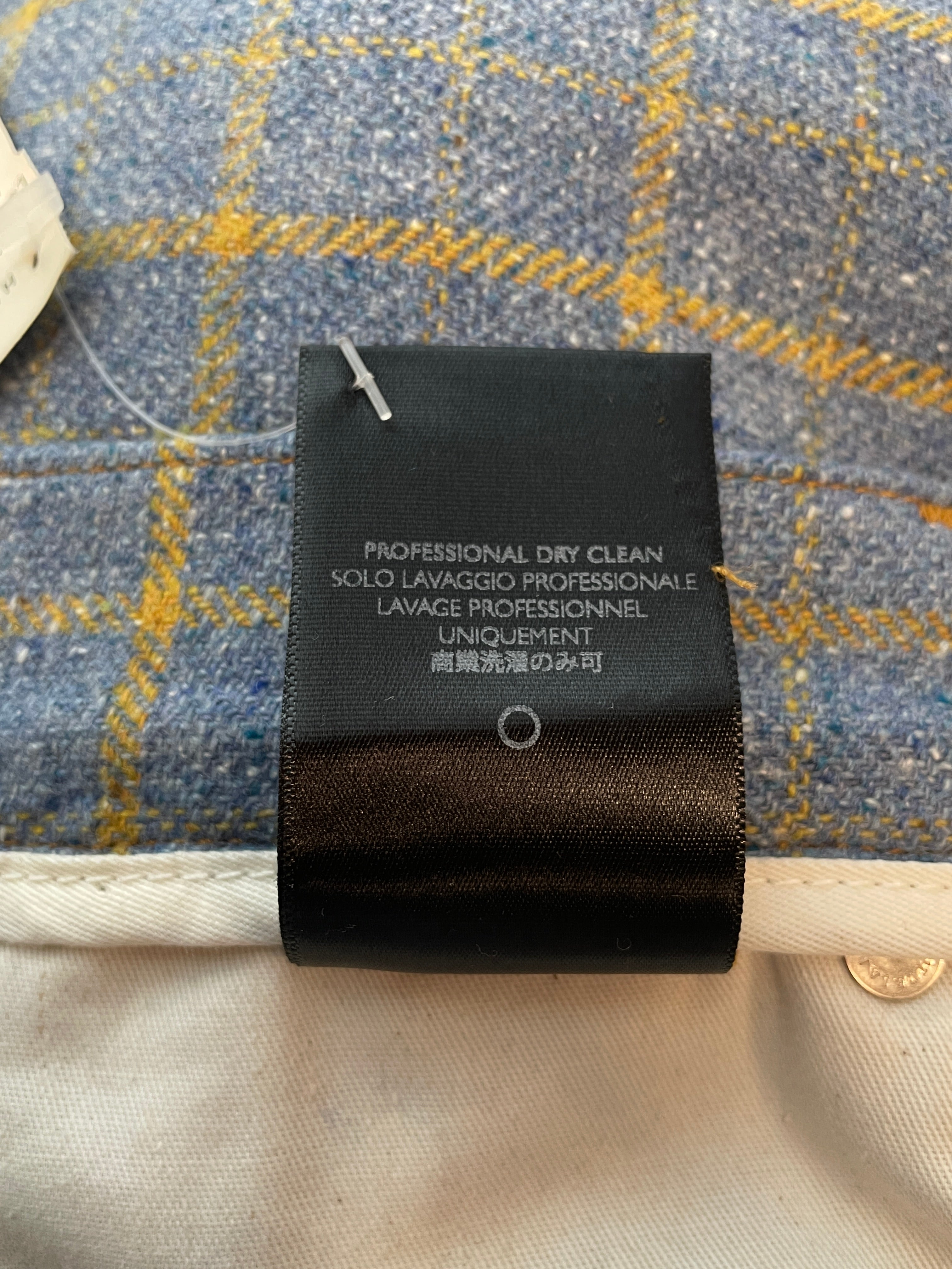 COUT DE LA LIBERTE/Bootcut Pants/30/Wool/BLU/Button Fly/Plaid/yellow plaid jimmy flare view 6