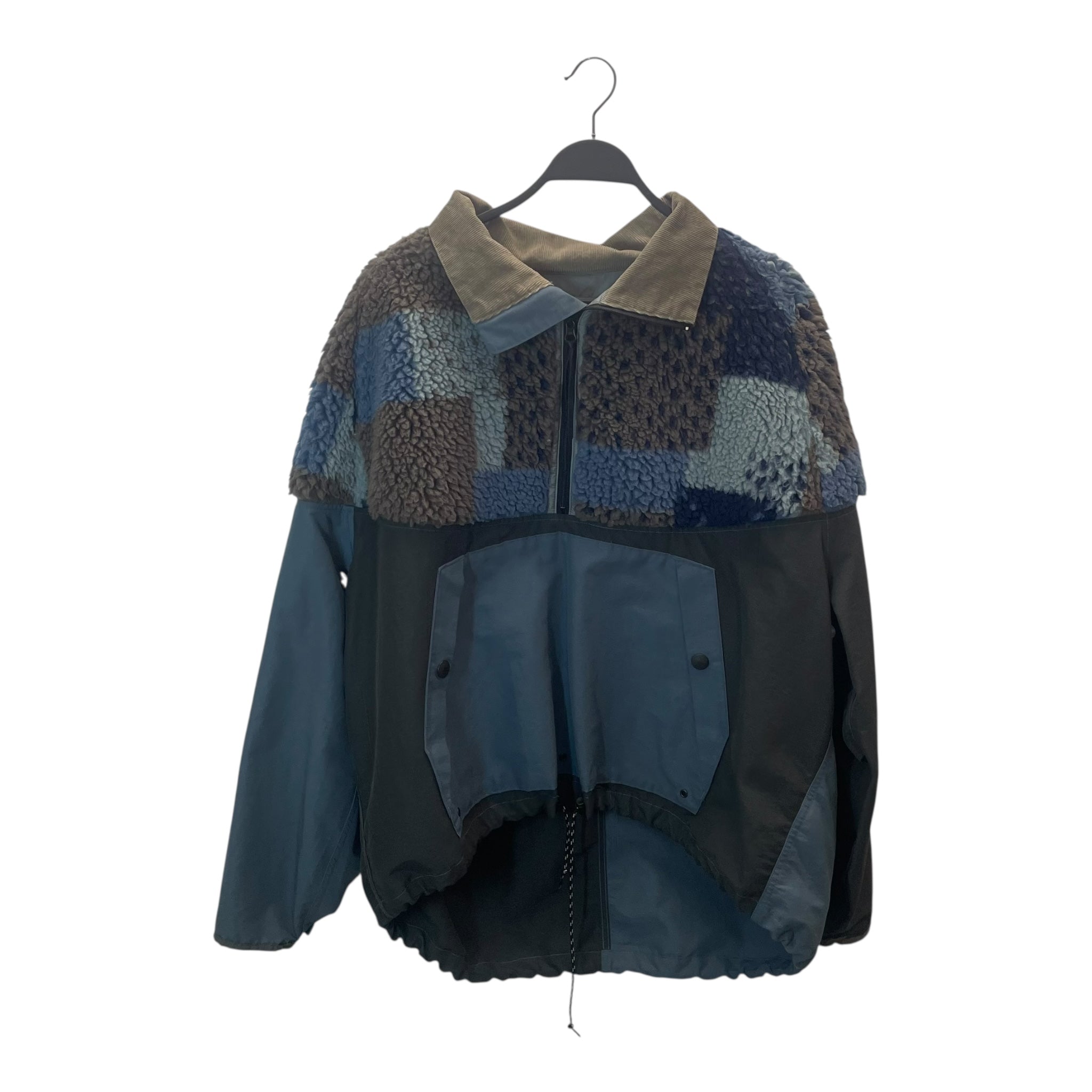 KAPITAL/Windbreaker/4/Nylon/NVY/Plaid/furr top plaid mixed view 1