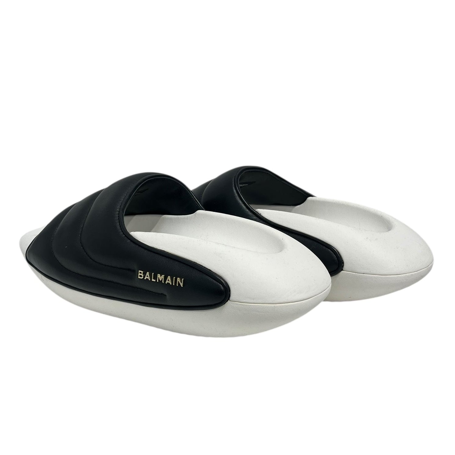 BALMAIN/Shoes/US 10/Leather/WHT/BOAT LOOK BLK TOP view 2