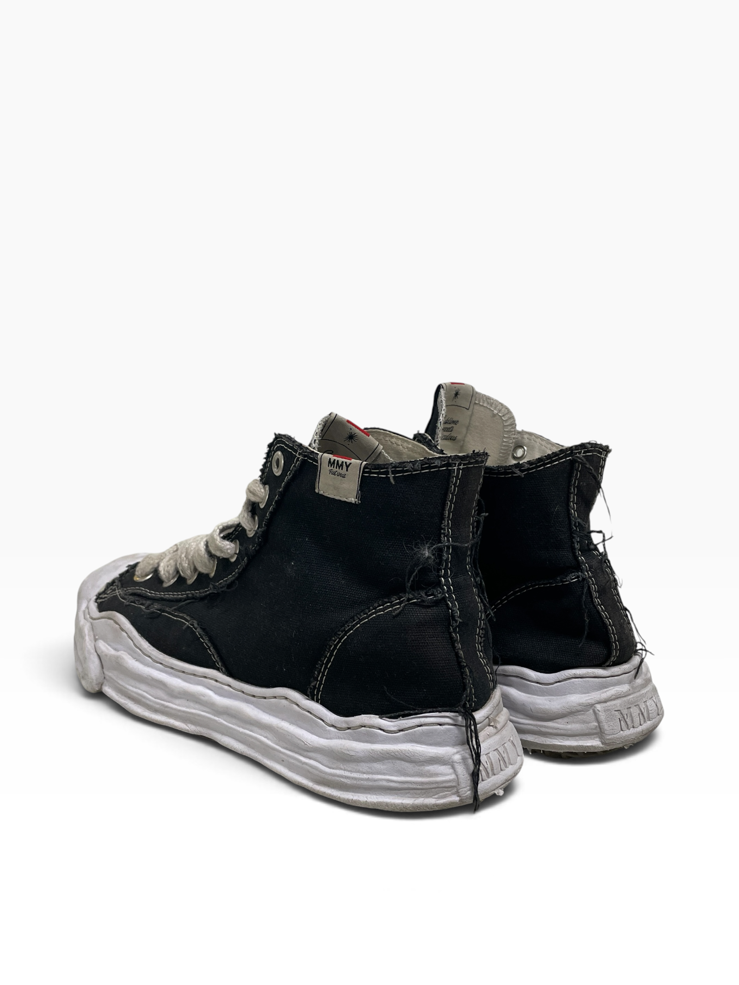 MIHARA YASUHIRO/Hi-Sneakers/EU 44/Cotton/BLK/CHUNKY OFF WHT LACES view 2