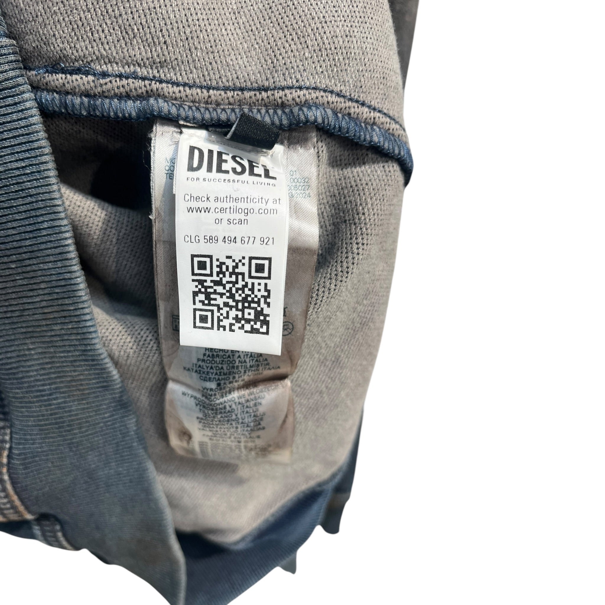 DIESEL/Hoodie/L/Cotton/BLU/Oversize/MUD WASH-OVERDYED view 3