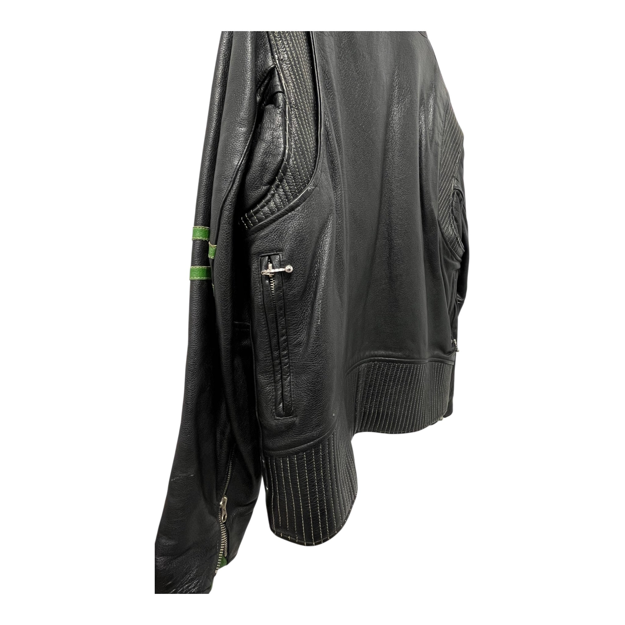 AVIREX/Leather Jkt/M/Leather/BLK/Graphic/GREEN ACCENTS 63 MOTO view 4