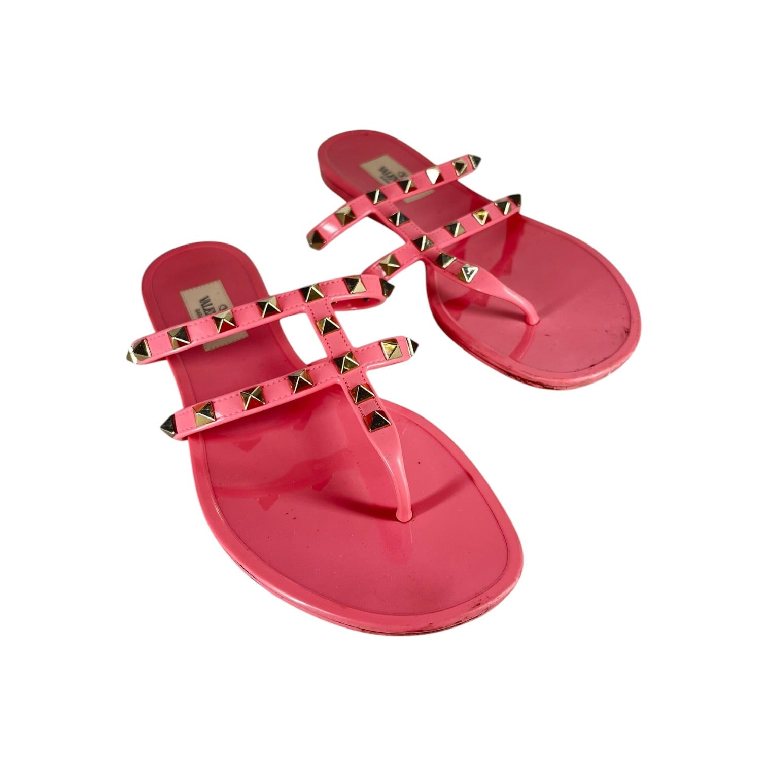 VALENTINO/Sandals/US 7/Leather/PNK/Rockstud Jelly Thong view 1