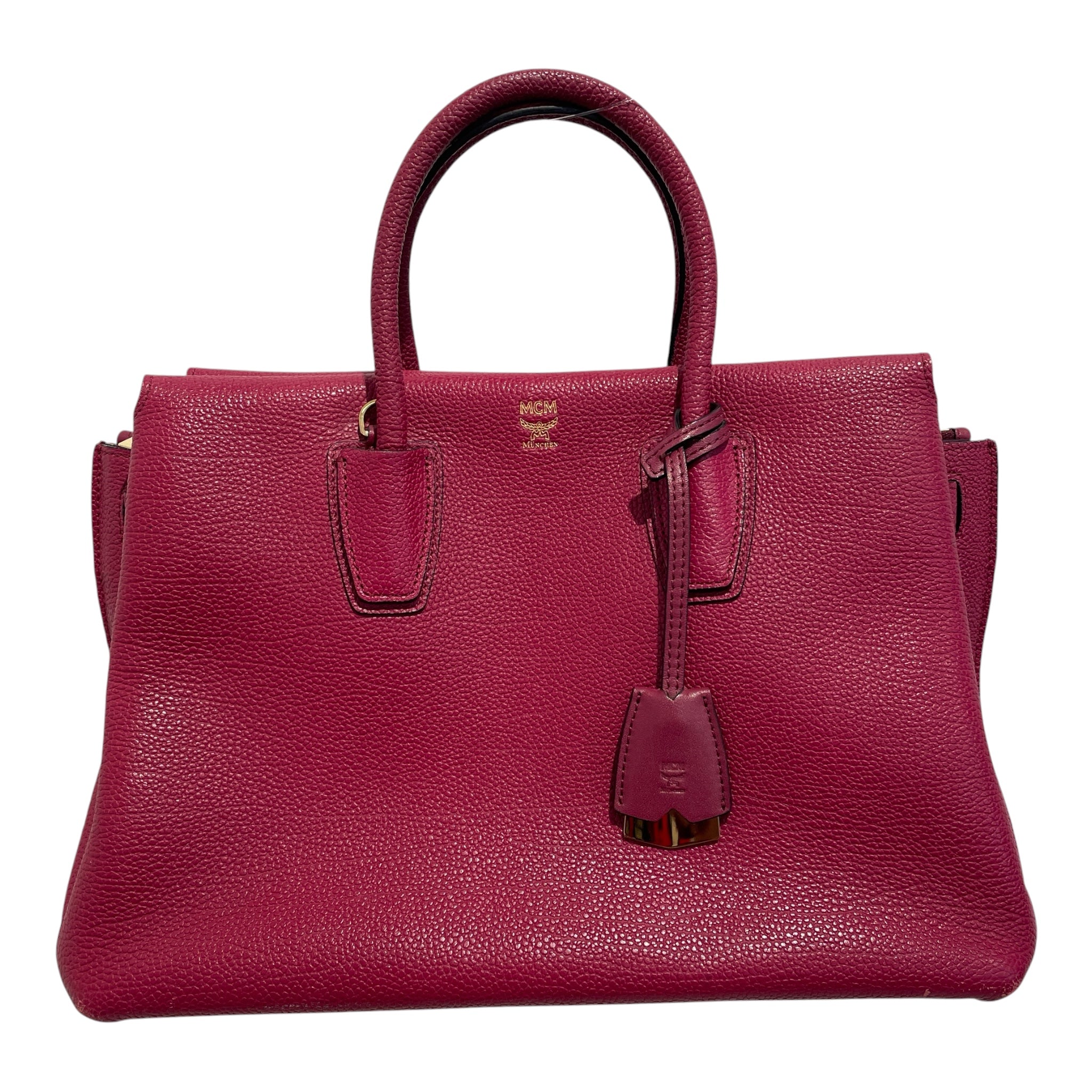 MCM/Hand Bag/Leather/RED/