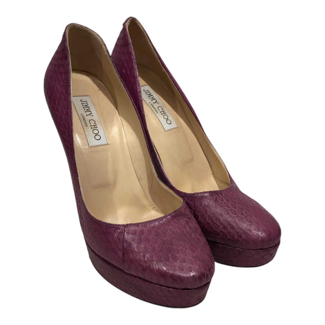 JIMMY CHOO/Heels/EU 40/Animal Pattern/PPL/purplish snakeskin like fabric view 1