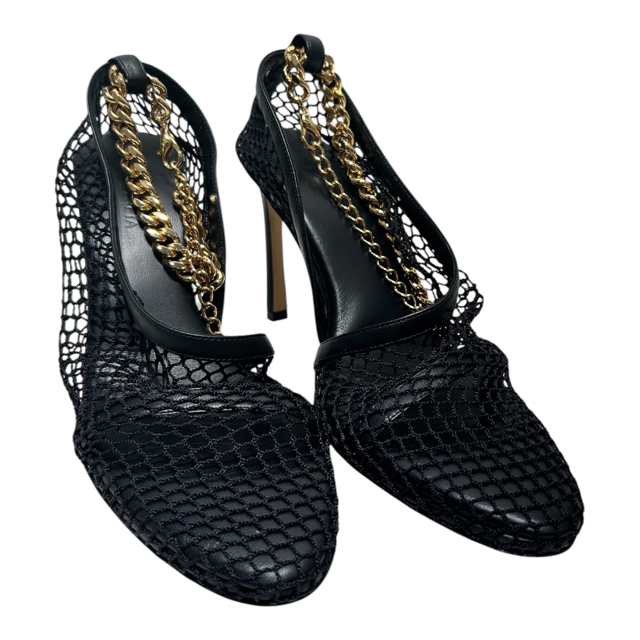 BOTTEGA VENETA/Heels/EU 37/BLK/FISHNET WITH CHAIN DETAIL view 1