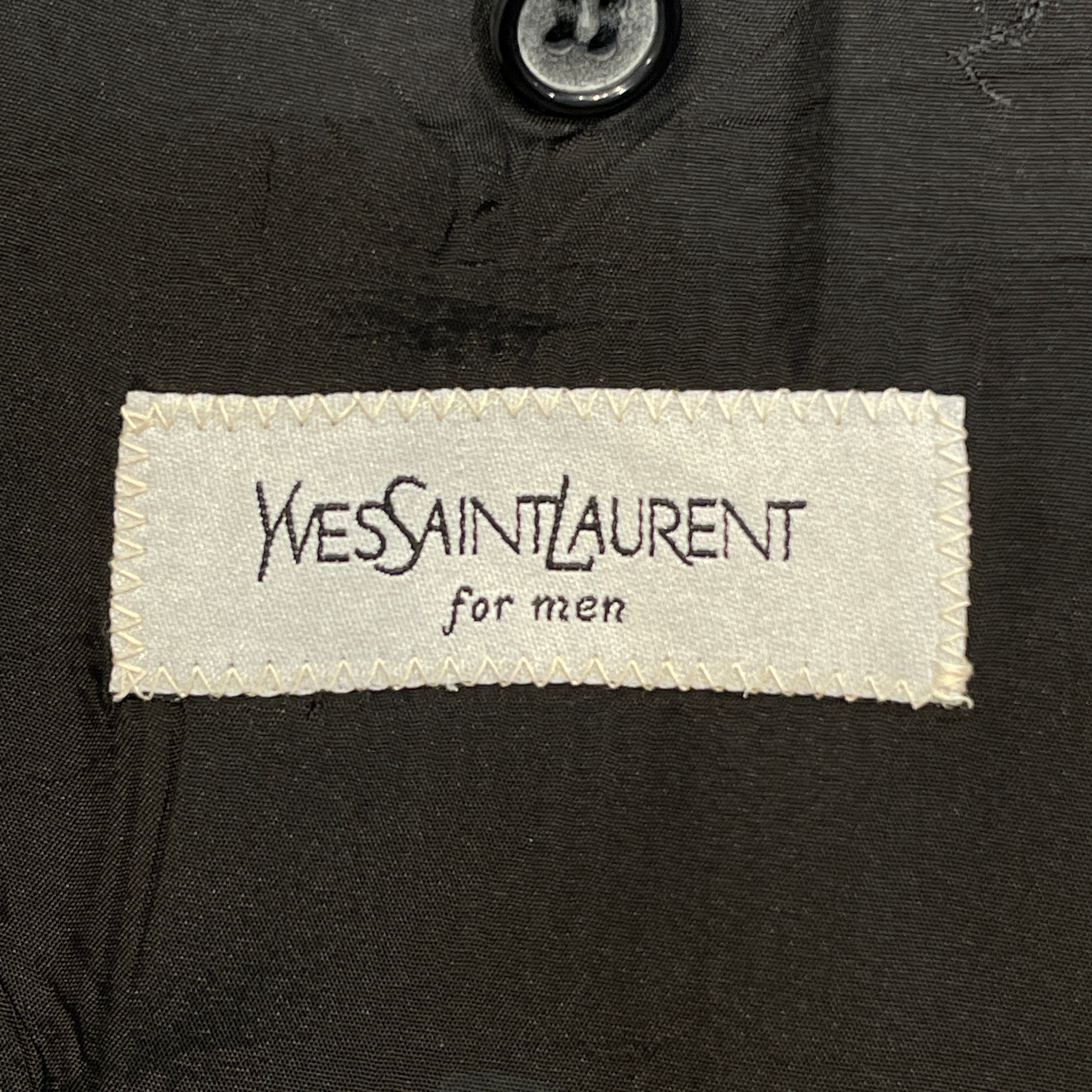 YVES SAINT LAURENT/Jacket/Wool/BLK/Stripe/Pinstripe Blazer view 3