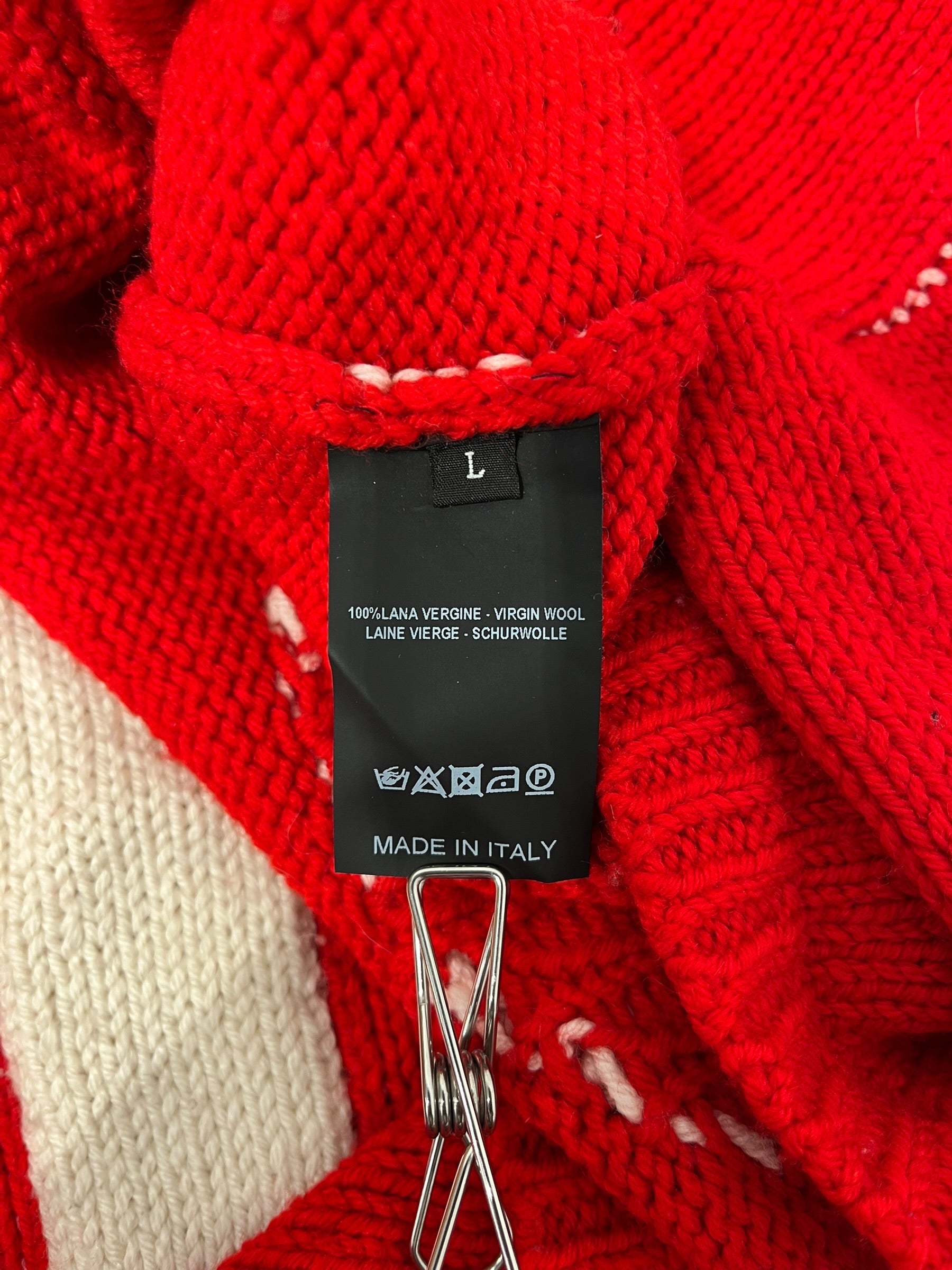 RAF SIMONS/Sweater/L/Wool/RED/CROPPED RS LOGO SWEATER view 4