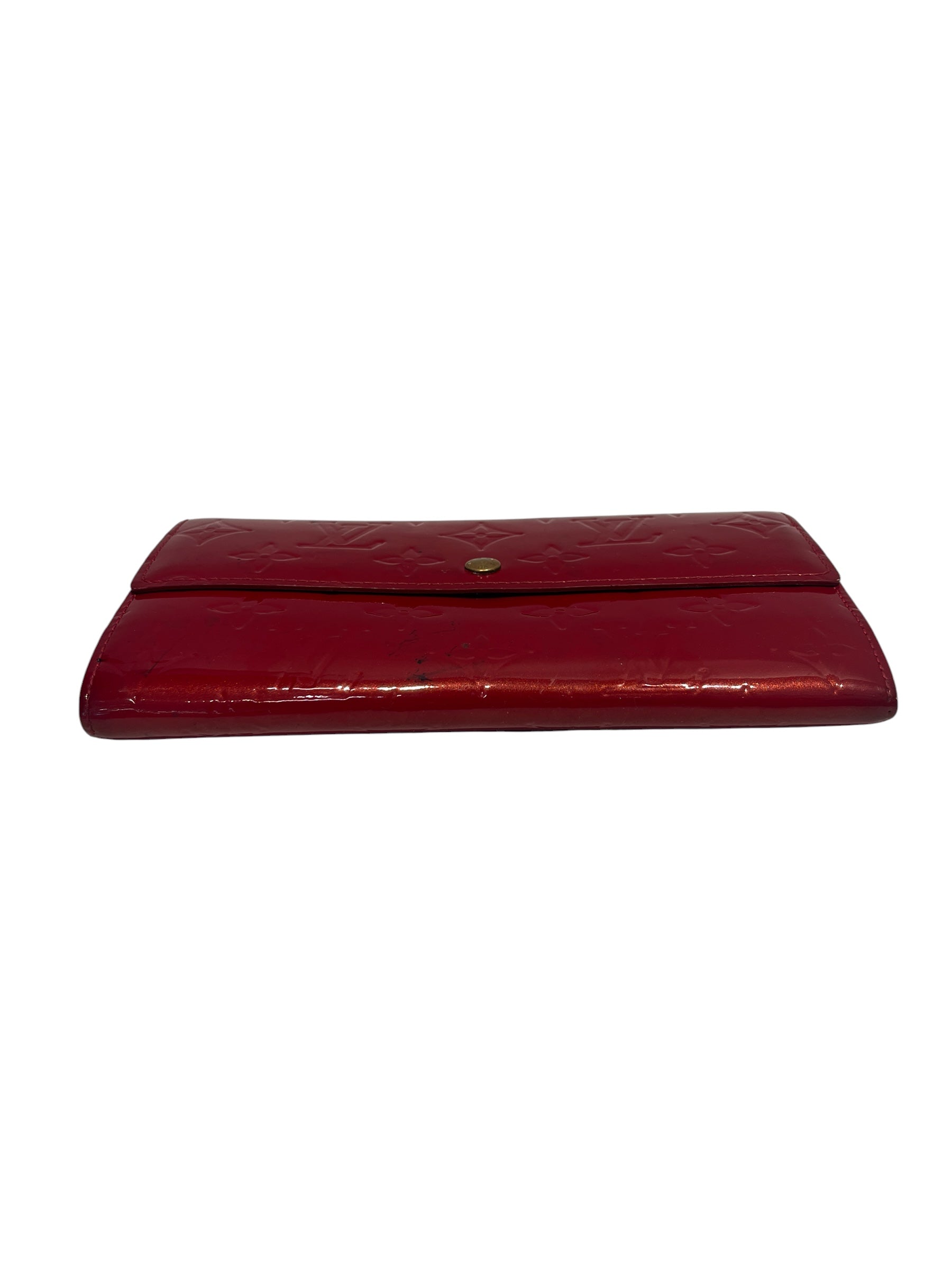LOUIS VUITTON/Long Wallet/Monogram/RED/VERNISGLDHRDWRE view 3