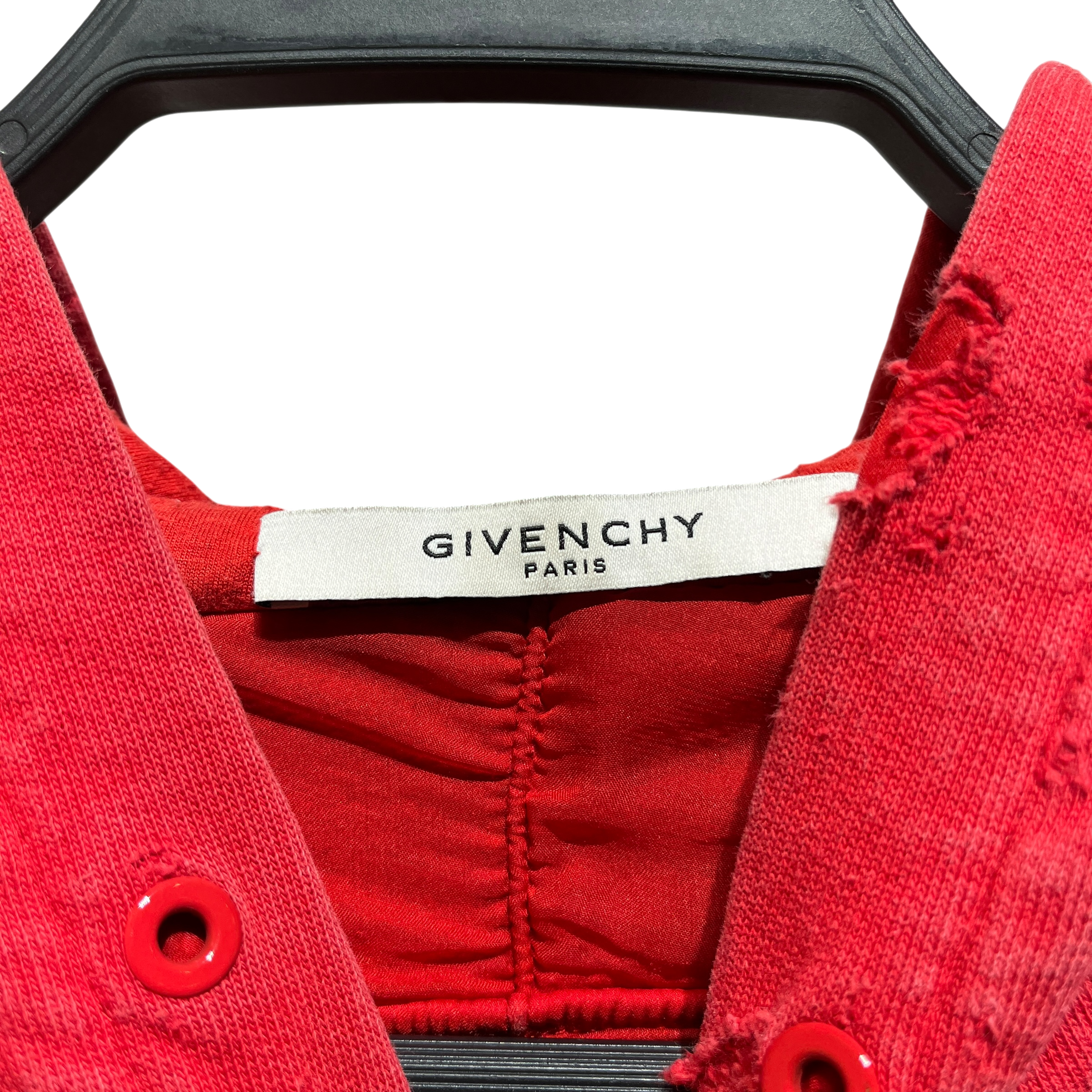 GIVENCHY/Hoodie/M/Cotton/RED/HOLES BLACK LOGO view 4