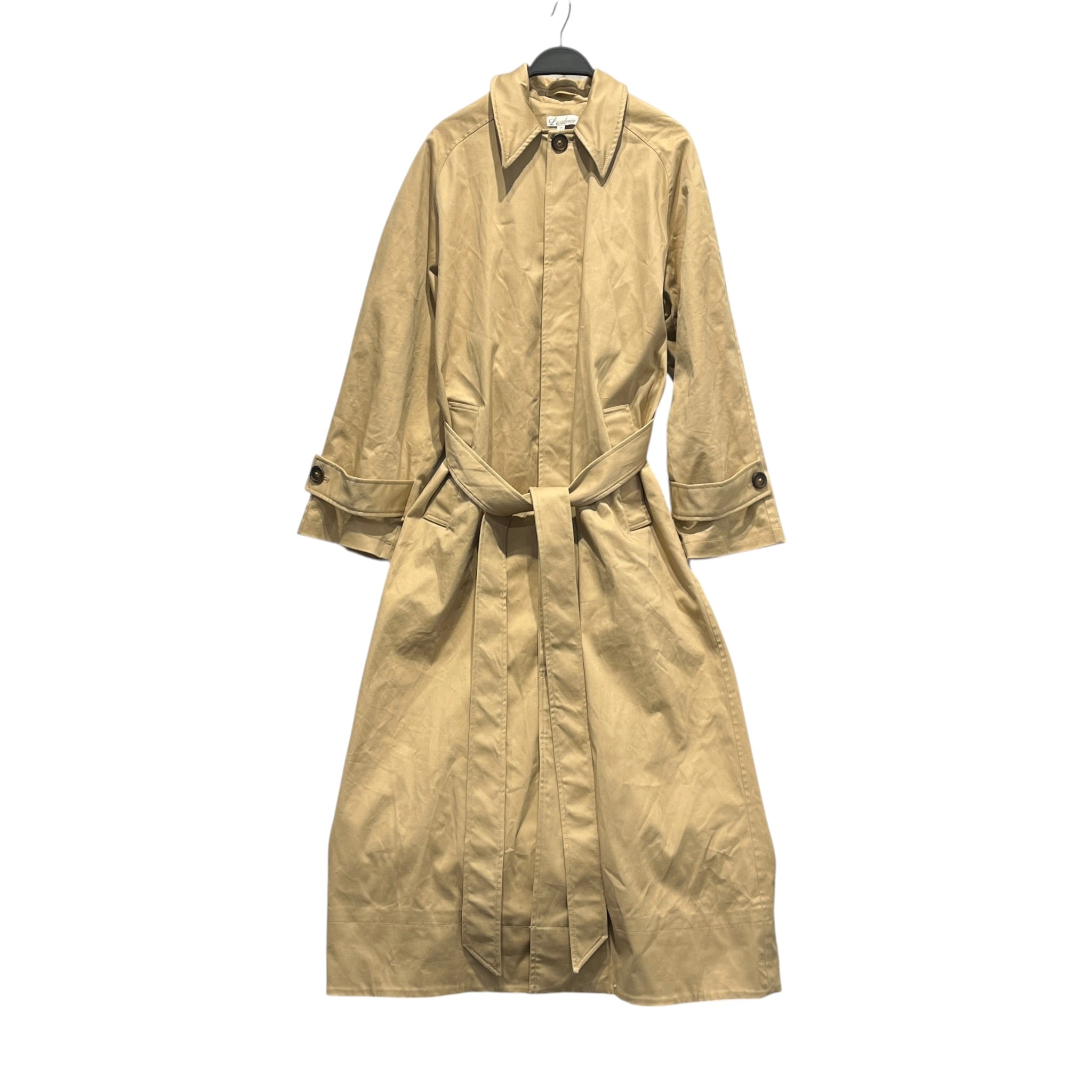 L'academie/Trench Coat/XS/Cotton/BEG/Maxi Length/TIE WAIST/BROWN BUTTONS/COLLAR view 1