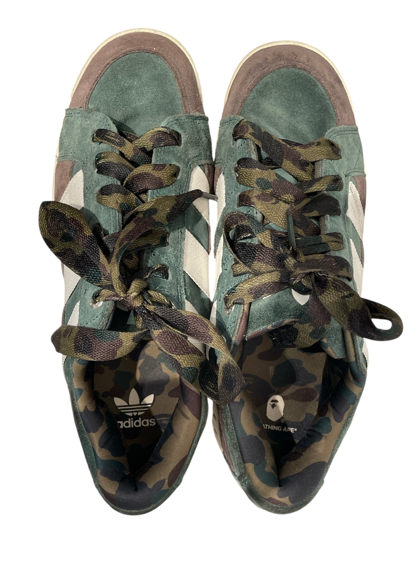 A BATHING APE/Low-Sneakers/US 12/Camouflage/Cotton/GRN/CAMO LACE | 13380 view 3