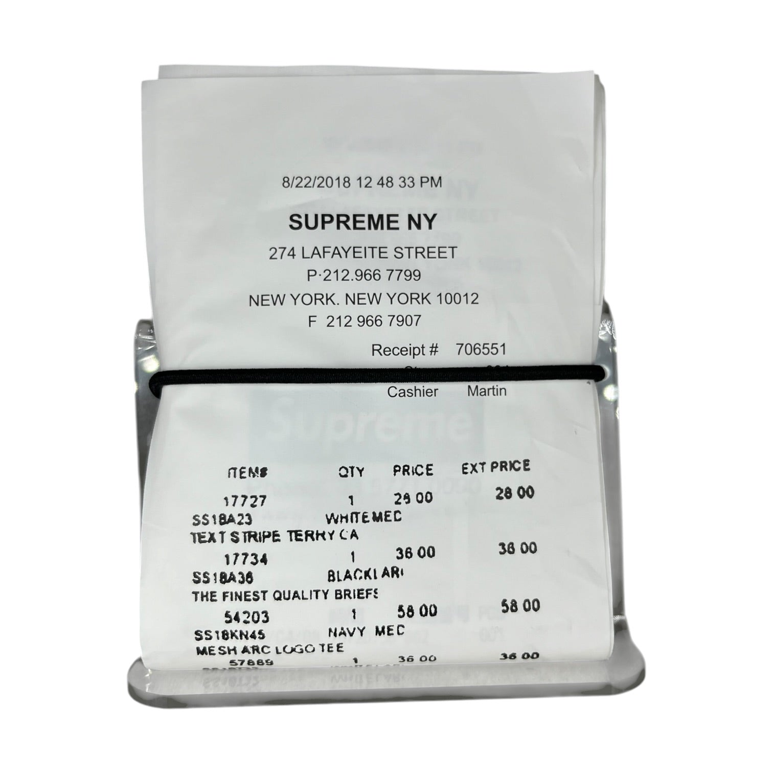 MM6/Supreme/Bifold Wallet/All Over Print/WHT/M's/RECEIPT WALLET view 1