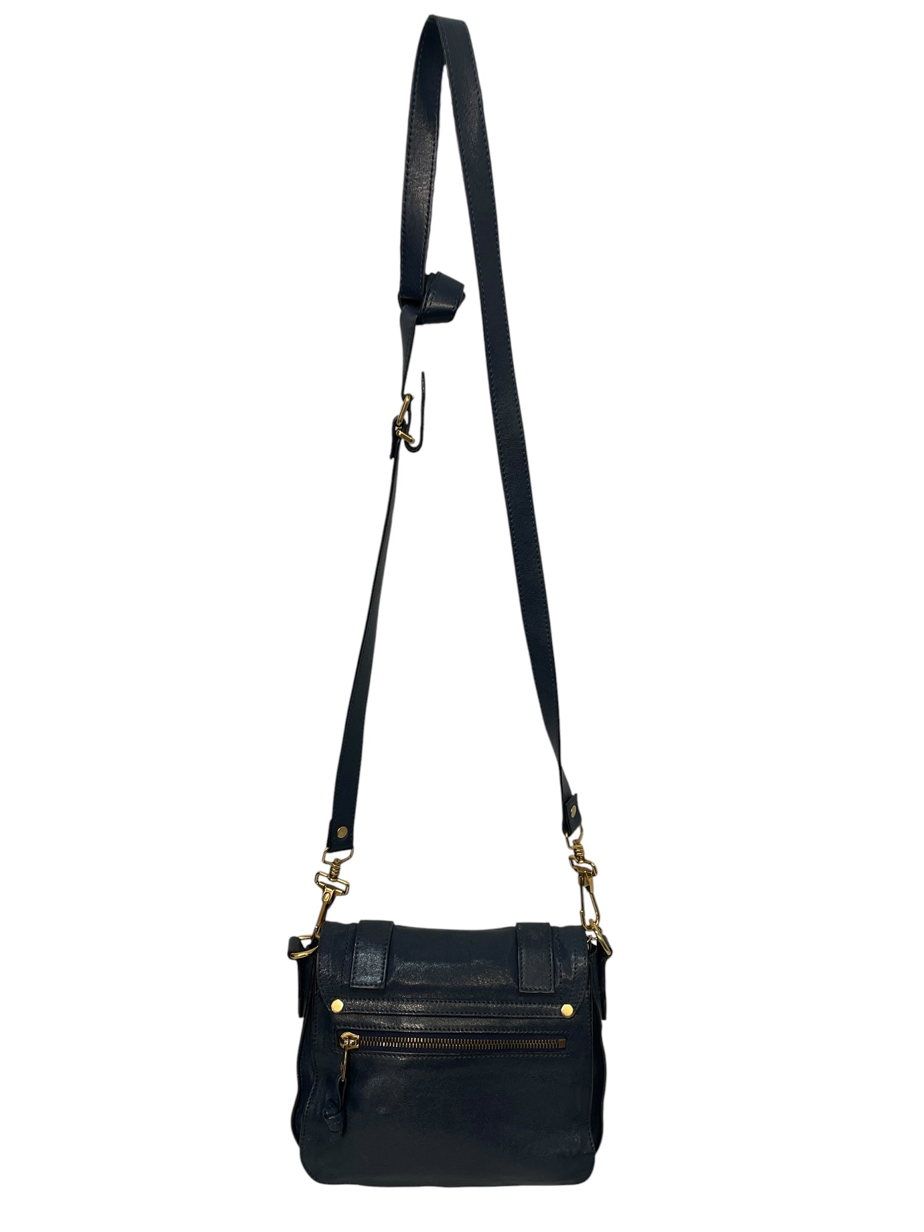 PROENZA SCHOULER/Cross Body Bag/Leather/NVY/ps1 satchel view 2