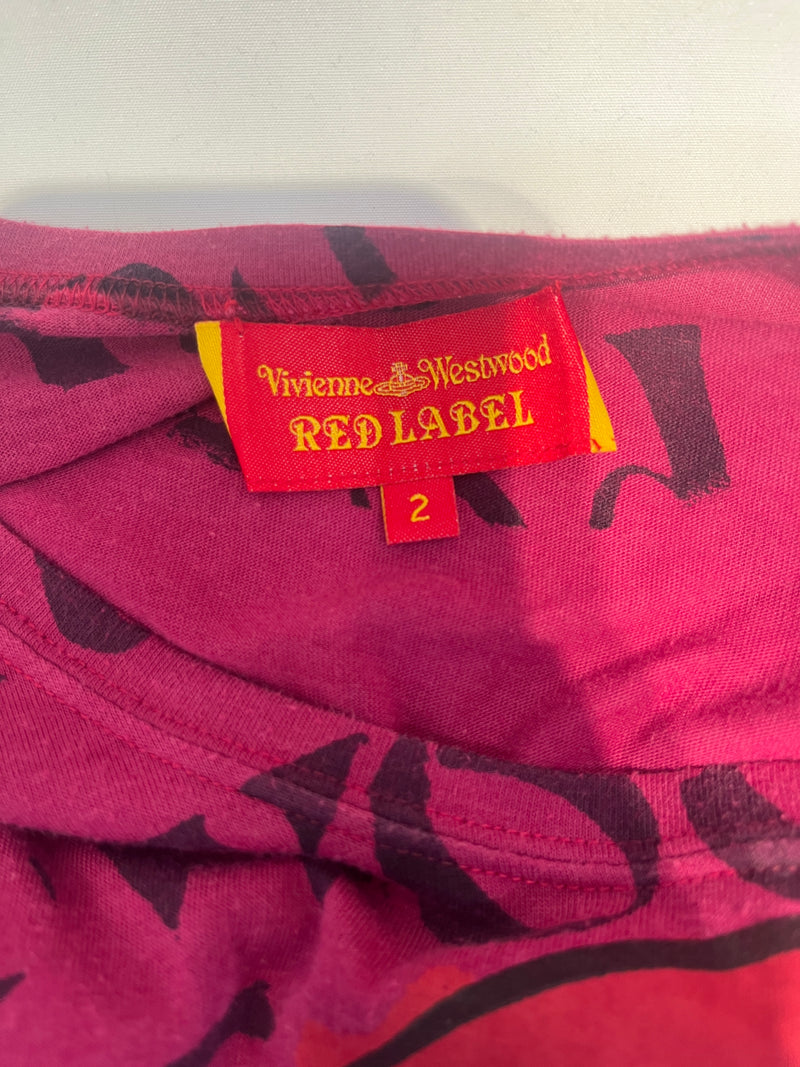Vivienne Westwood RED LABEL/T-Shirt/2/All Over Print/Cotton/PNK/RED SKULL GOLD TOOTH