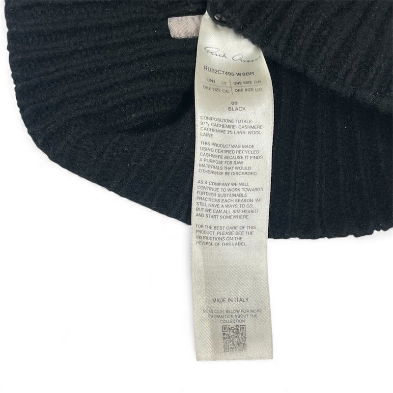 Rick Owens/Beanie/Cotton/BLK/wool beanie