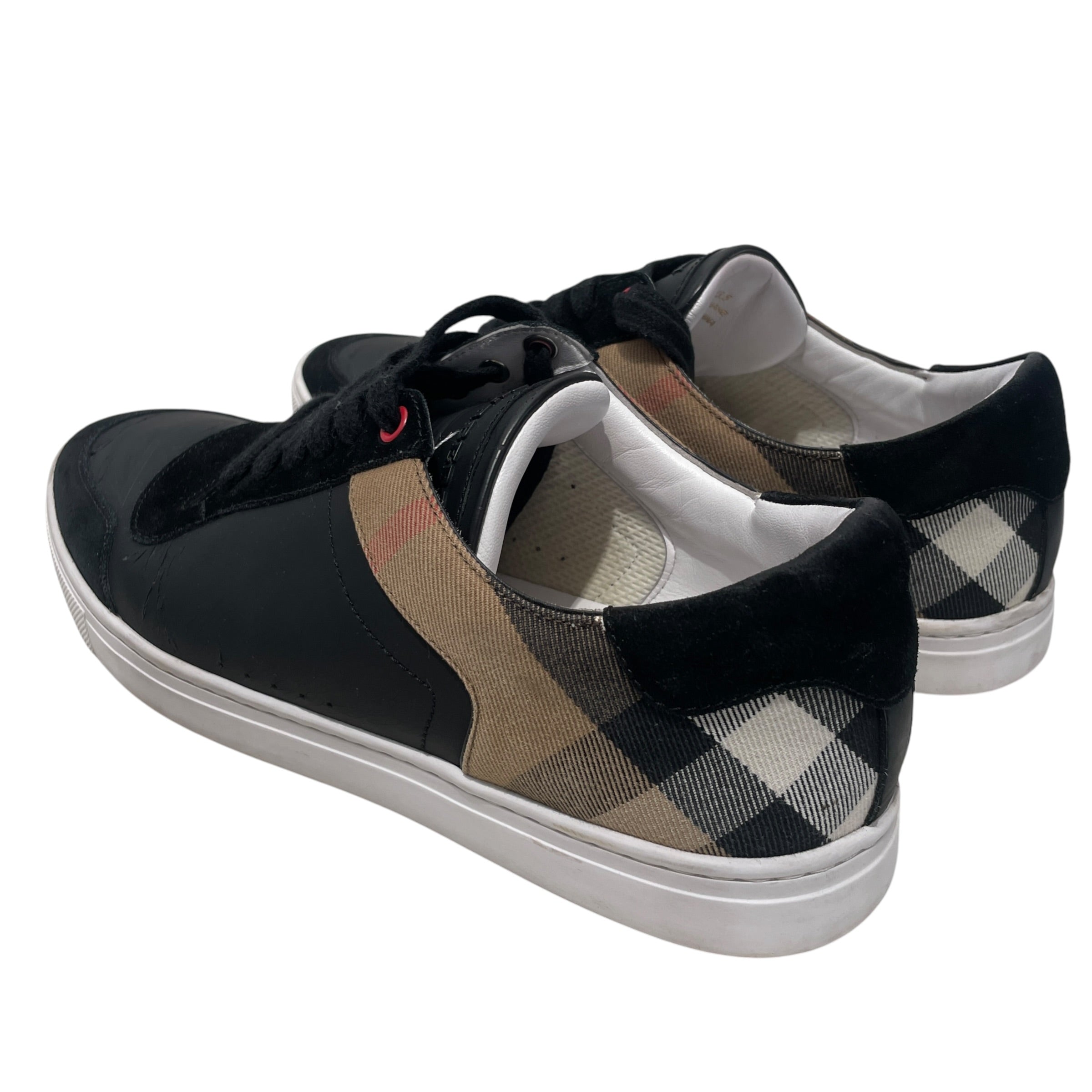 BURBERRY LONDON/Low-Sneakers/EU 43.5/Plaid/Acrylic/BLK/plaid around the back view 2