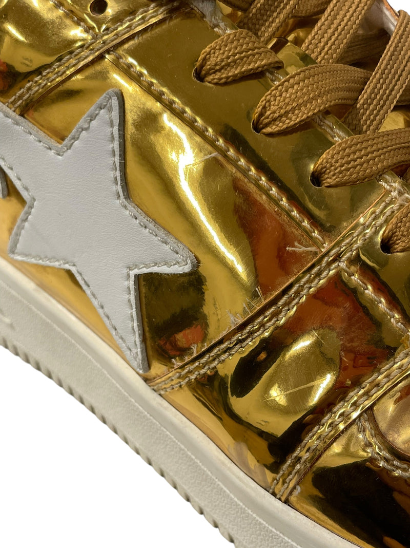 BAPE STA!/Hi-Sneakers/US 10/Leather/GLD/GOLD/WHT