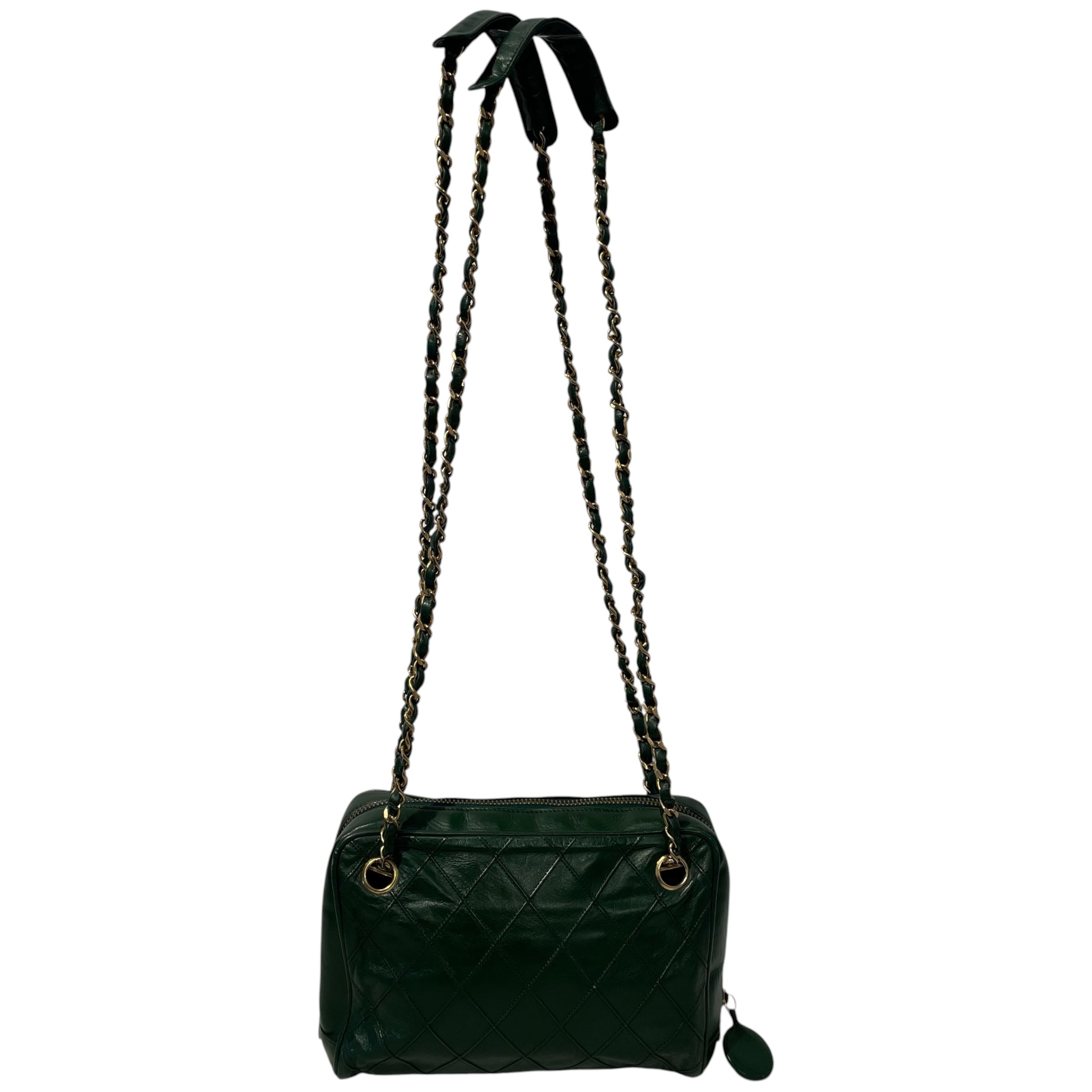 CHANEL/Cross Body Bag/Lambskin/GRN/vintage view 2