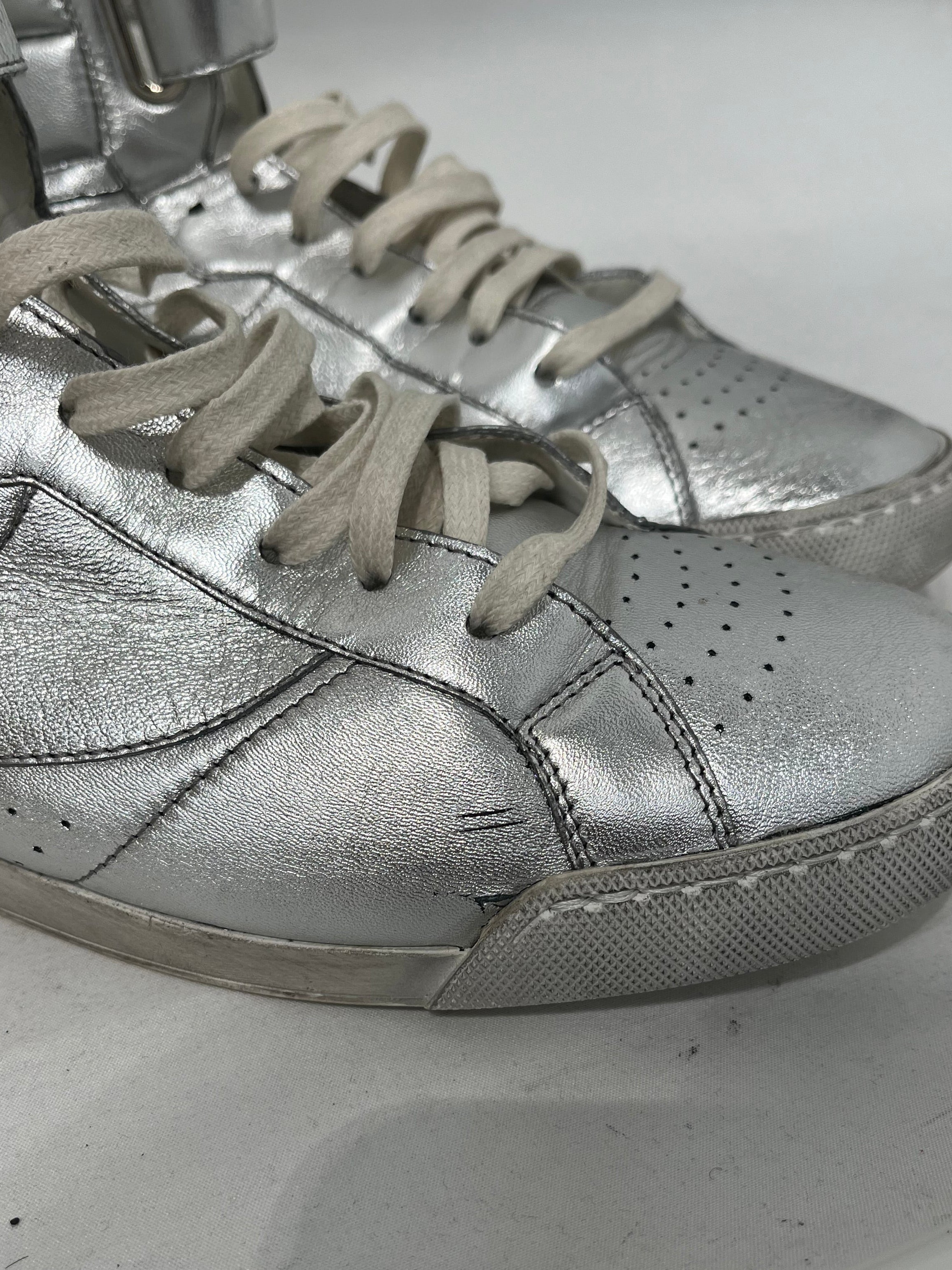 SAINT LAURENT/Hi-Sneakers/EU 45/Leather/SLV/COURT CLASSIC SL/10H MID view 6