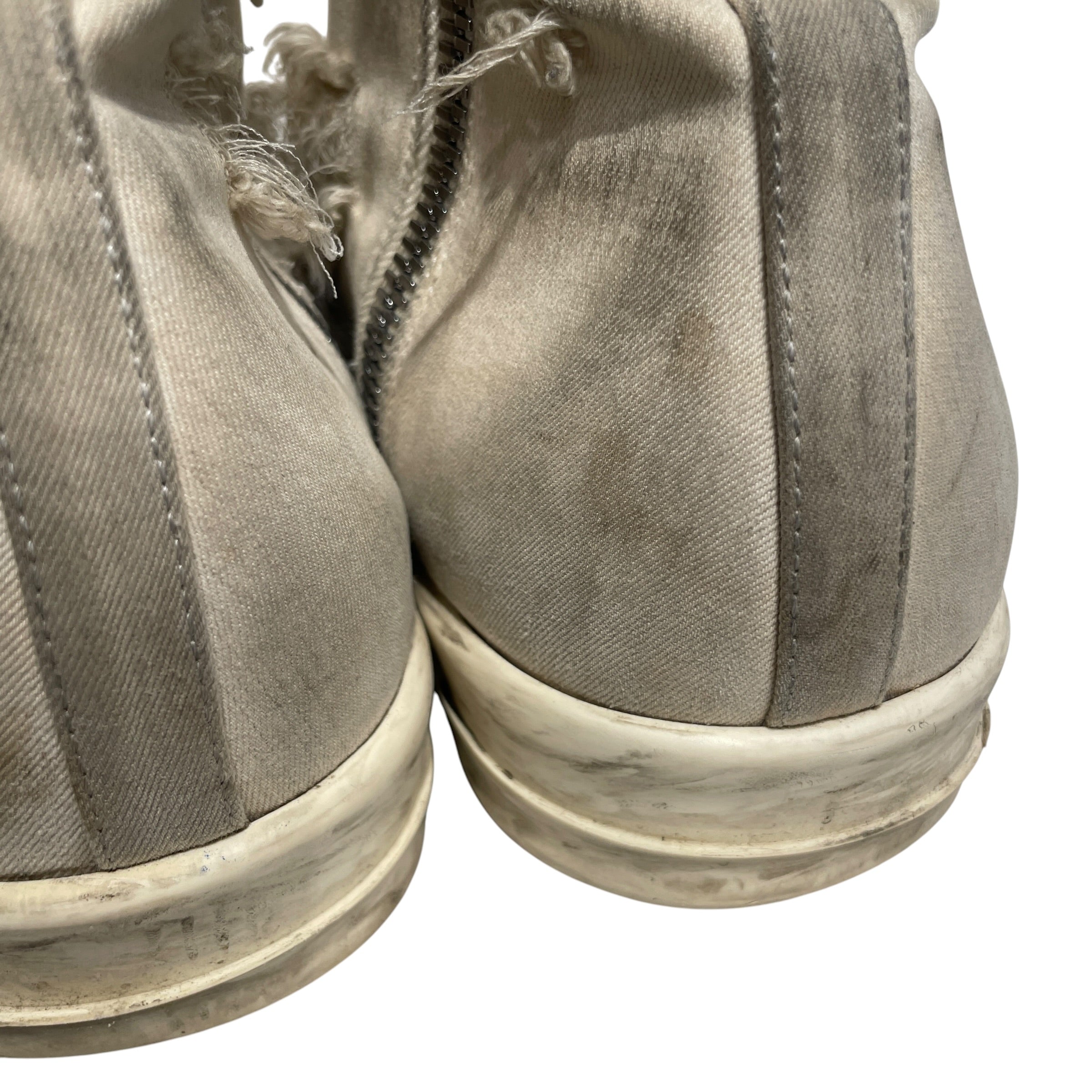 RICK OWENS DRKSHDW/Hi-Sneakers/EU 43/Cotton/CRM/white slashed denim view 4