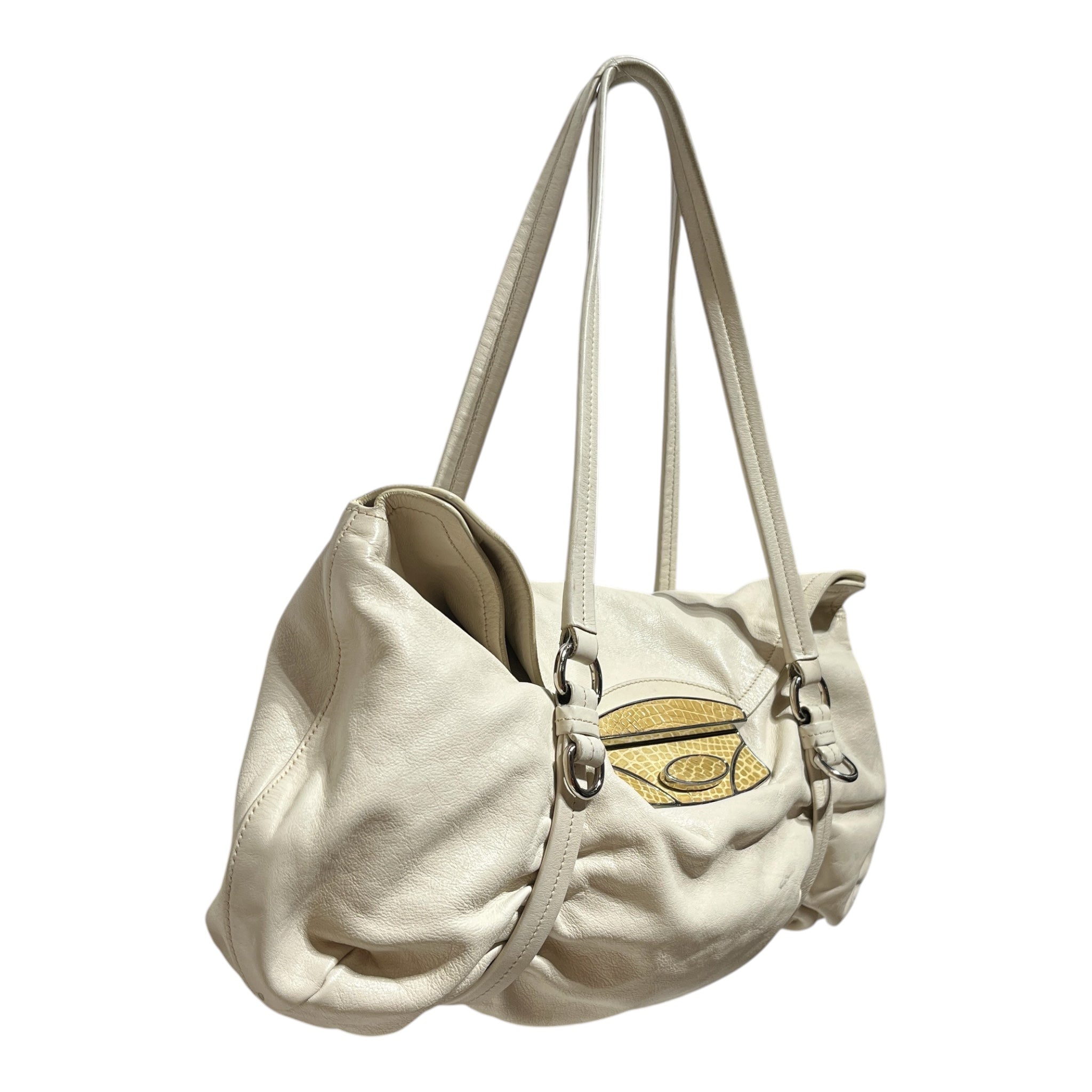 PRADA/Hand Bag/Leather/CRM/CROC PRINTED CLASP view 2