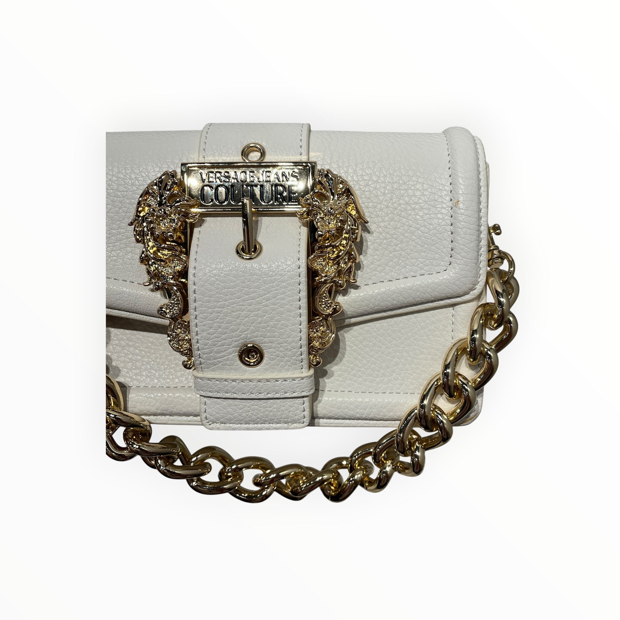VERSACE JEANS COUTURE/Hand Bag/Leather/WHT/GOLD BUCKLE view 4