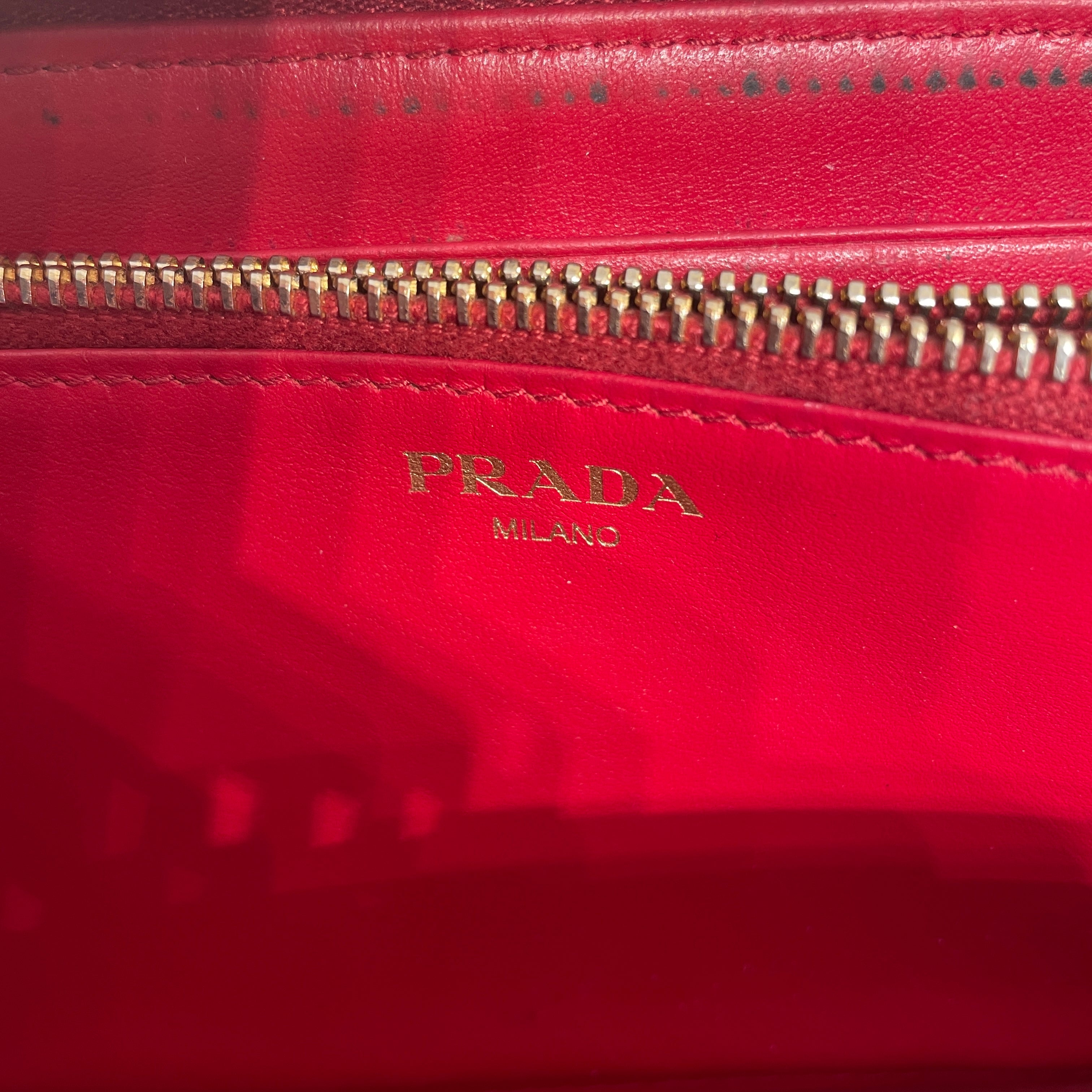 PRADA/Long Wallet/Leather/RED/L's/saffiano zip around view 5