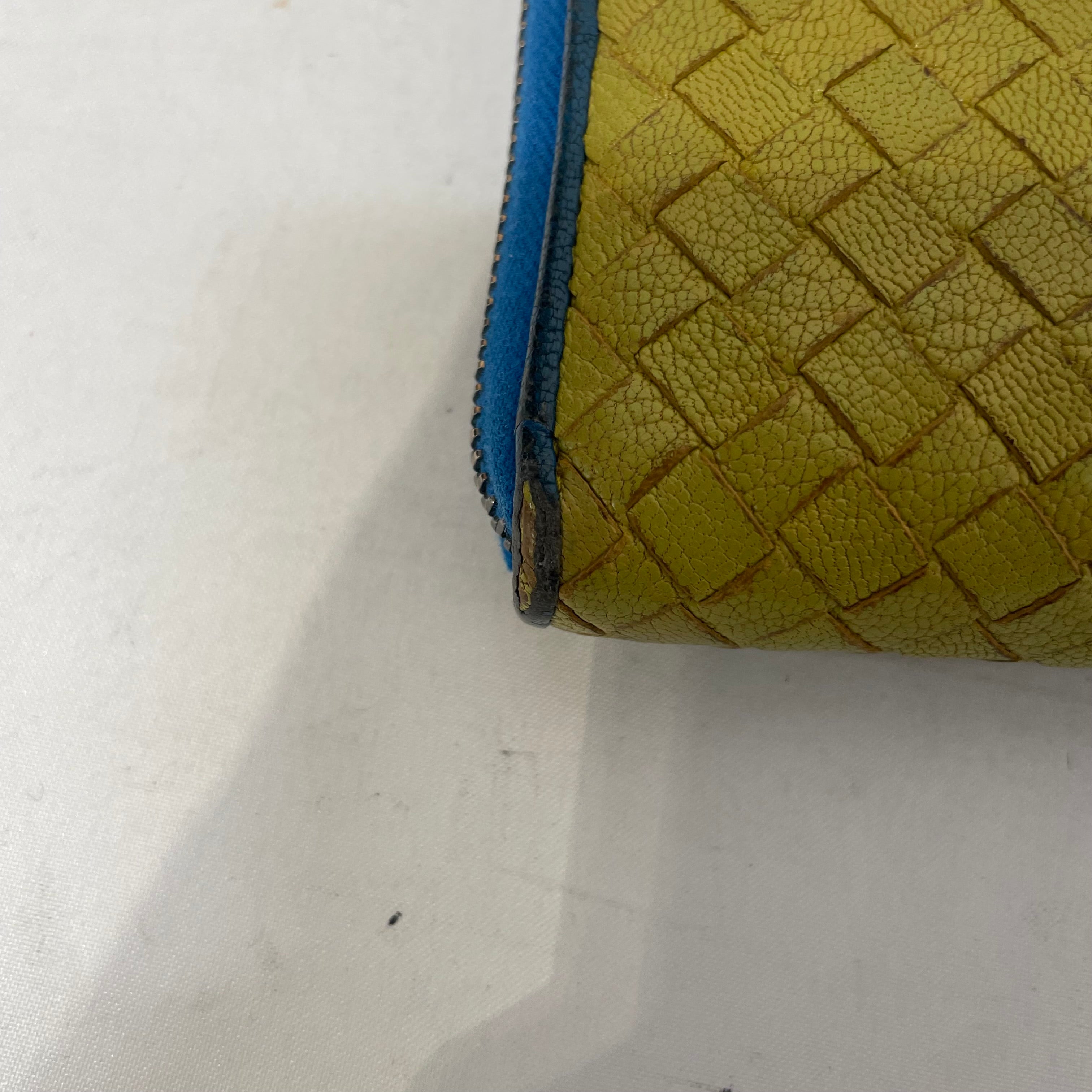 BOTTEGA VENETA/Long Wallet/Leather/GRN/Blue Interior view 8