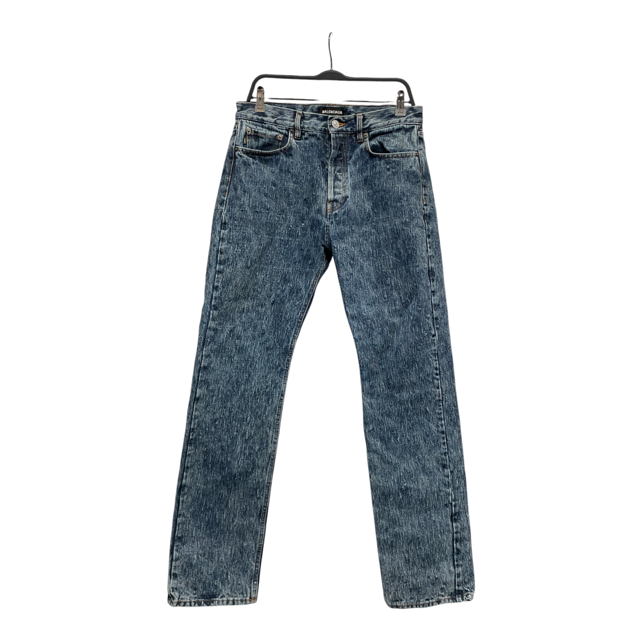BALENCIAGA/Straight Pants/31/Denim/BLU/acid wash