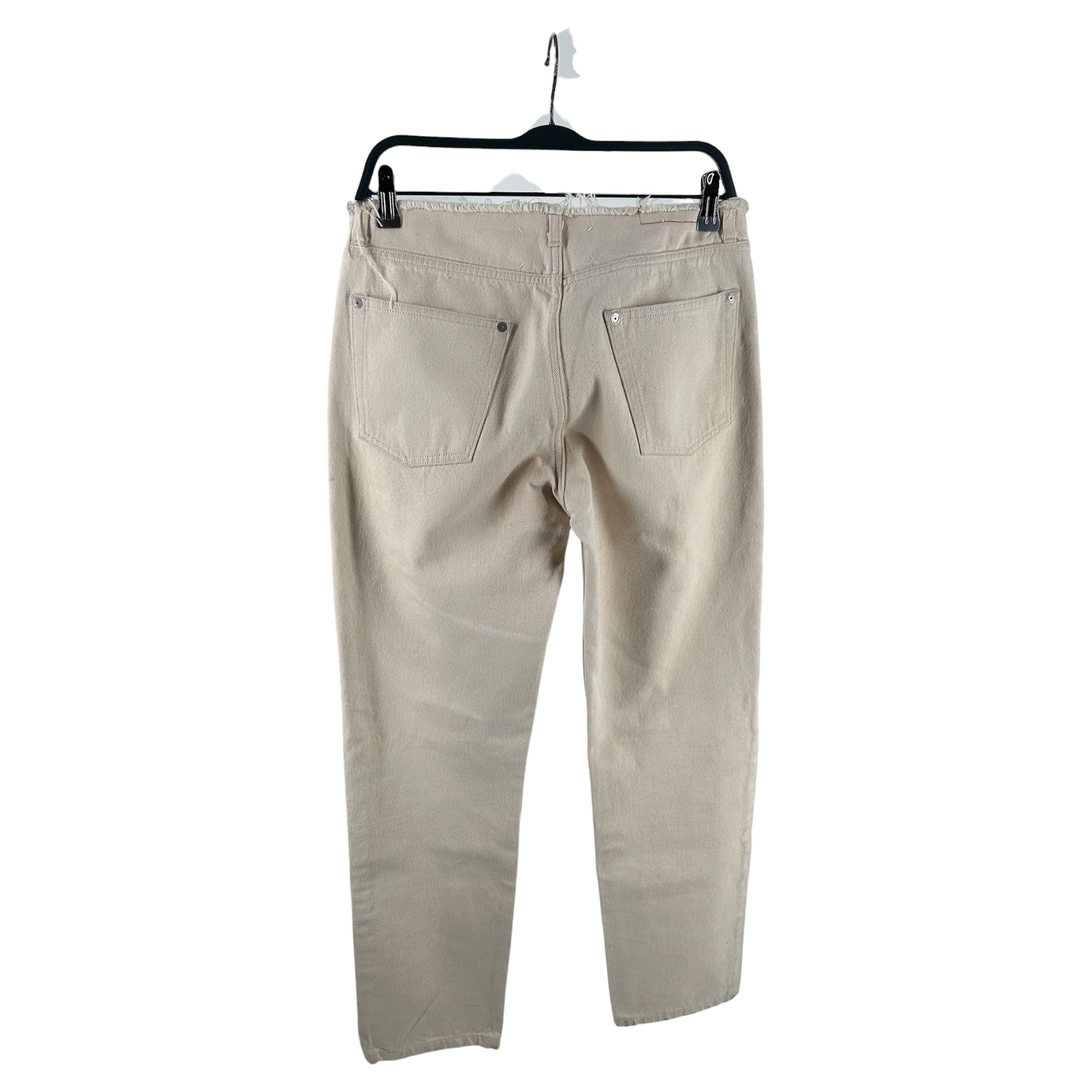 Maison Margiela/Straight Pants/42/Cotton/CRM/DISTRESSED WAIST view 2