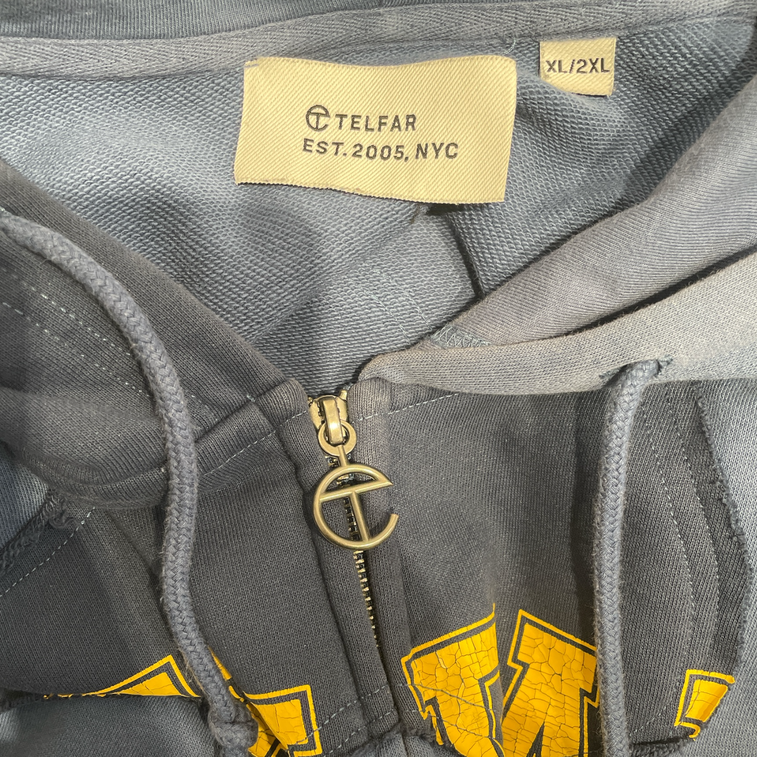 Telfar/Hoodie/XL/Cotton/BLU/Telfar Navy Blue Camo Hoodie view 3