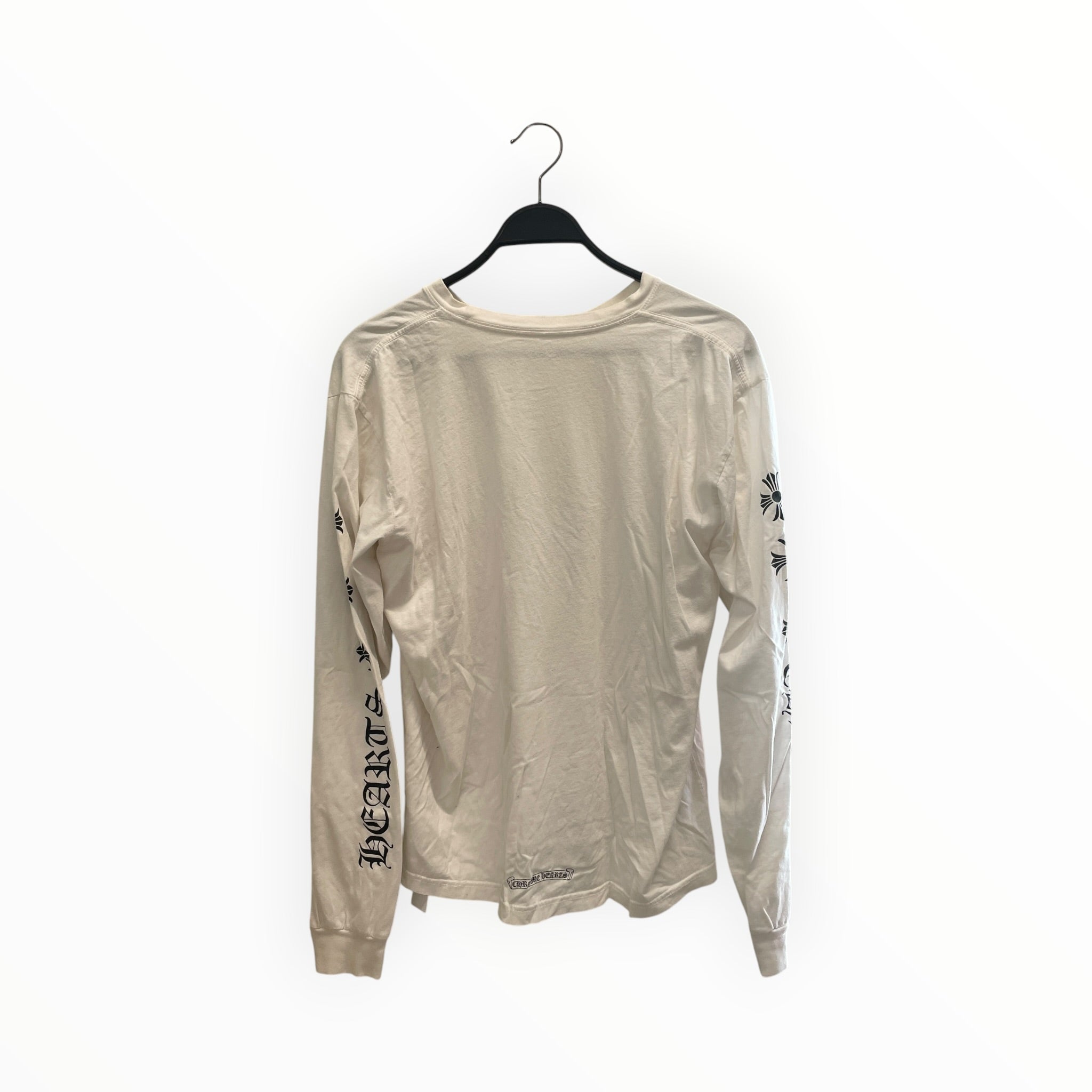 CHROME HEARTS/LS T-Shirt/XL/Cotton/WHT/3 CROSS SLEEVES POCKET TEE view 2