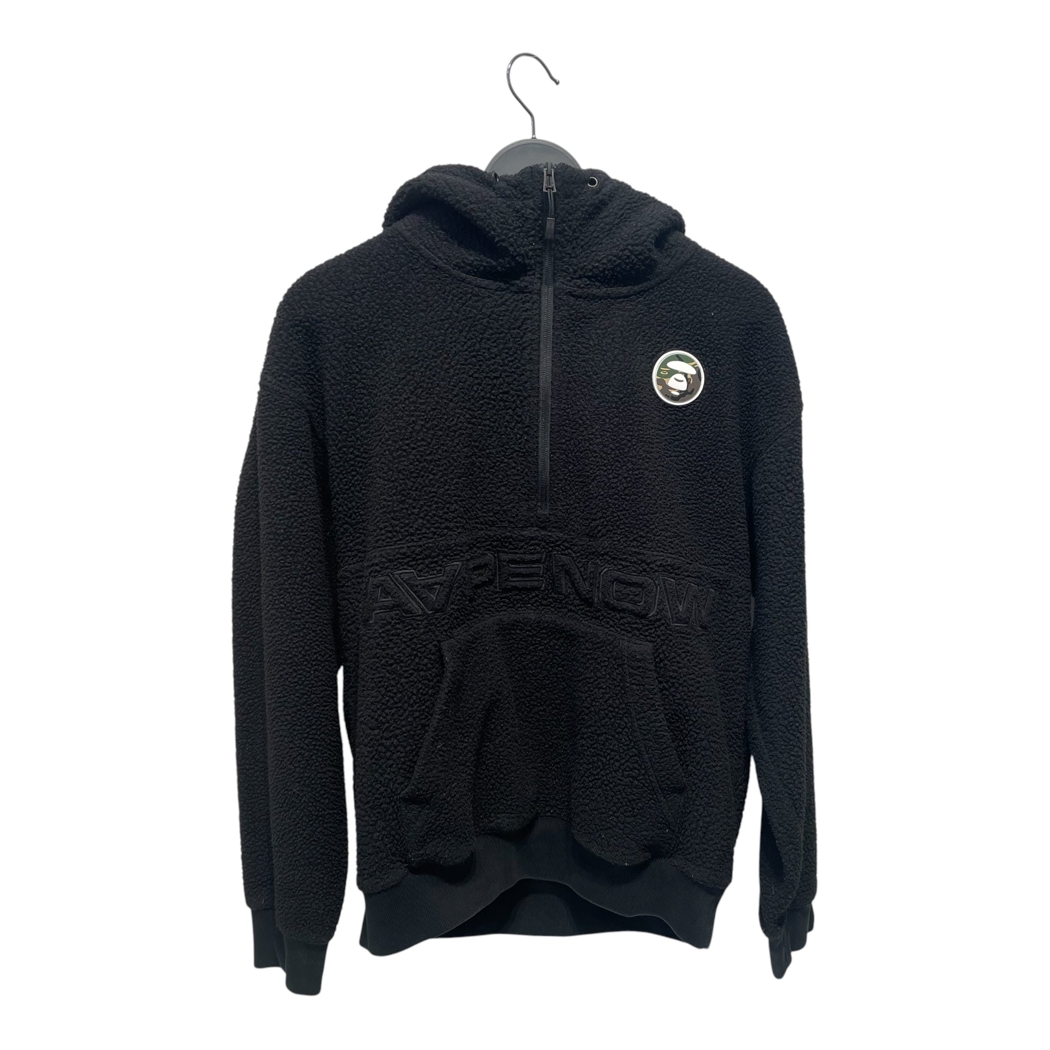 AAPE BY A BATHING APE/Fleece Jkt/M/Polyester/BLK/1/4 ZIP WITH POCKET view 1