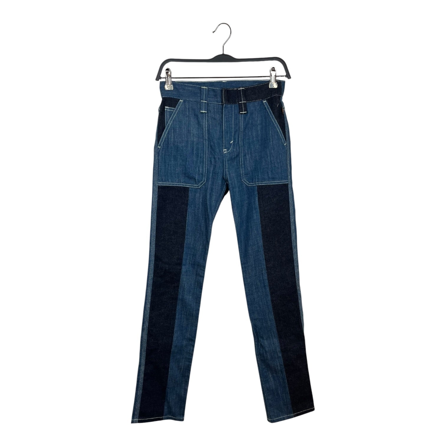 Chloe/Straight Pants/36/Denim/IDG/All Over Print/PATCHWORK DENIM view 1