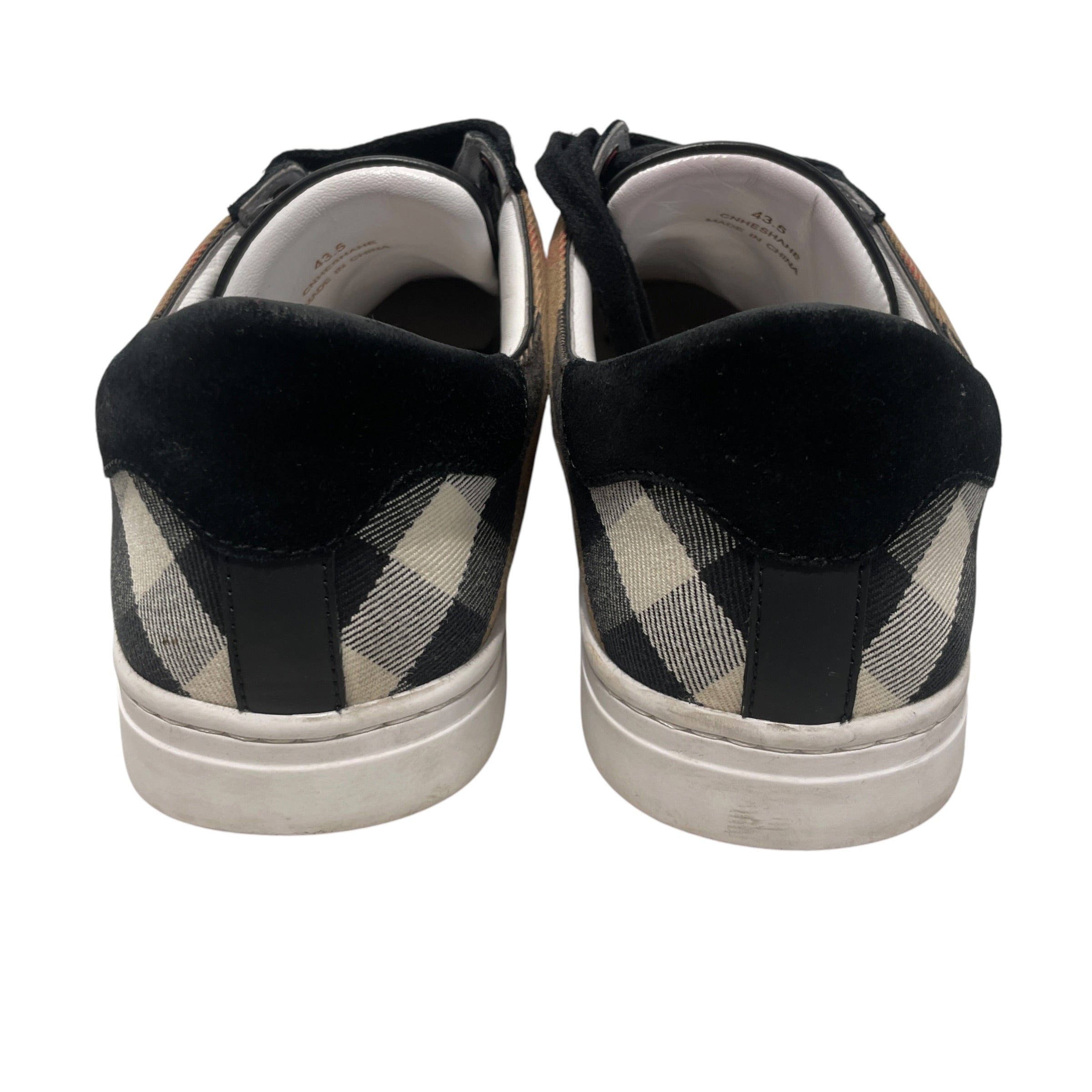 BURBERRY LONDON/Low-Sneakers/EU 43.5/Plaid/Acrylic/BLK/plaid around the back view 6