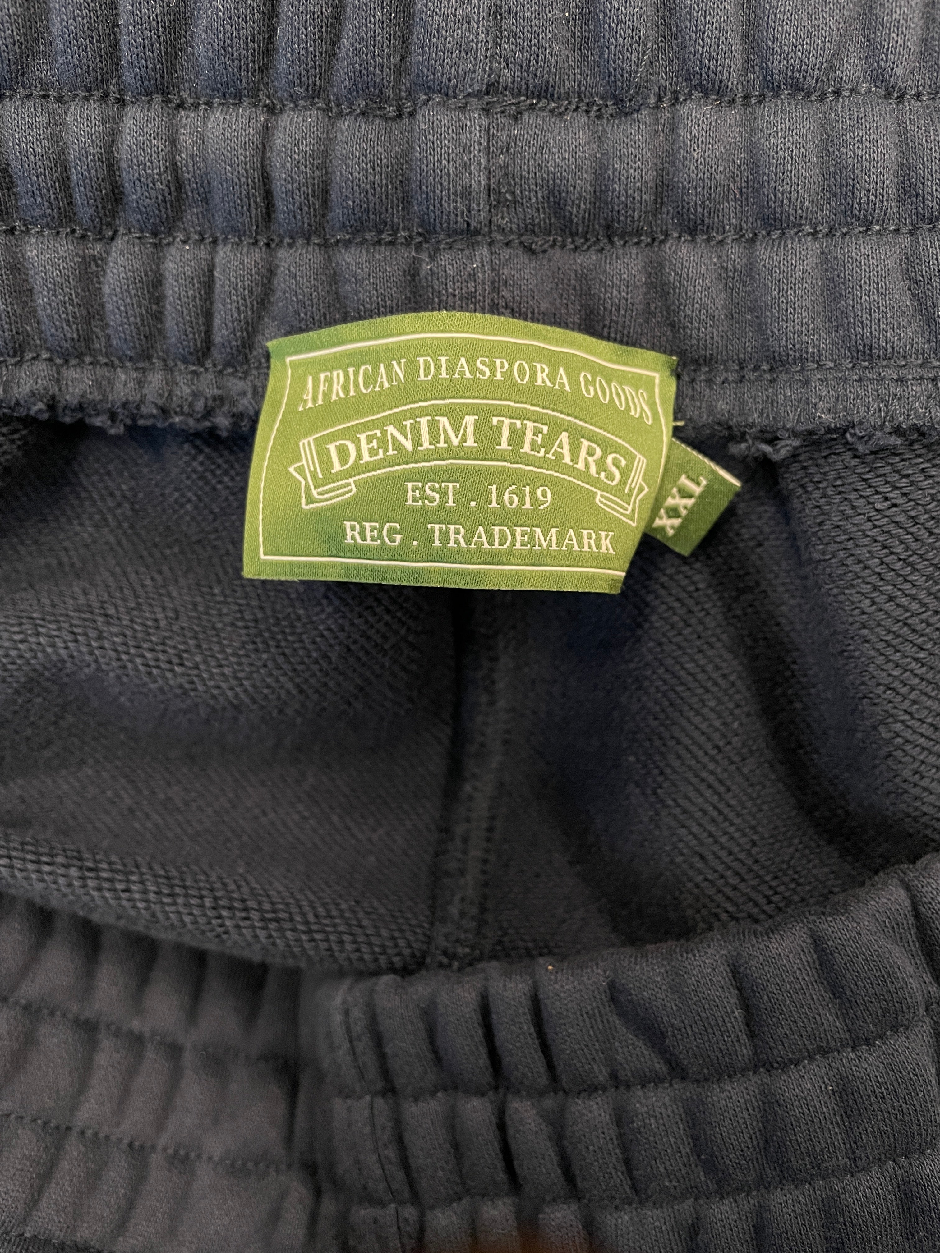 DENIM TEARS/Shorts/XXL/Cotton/NVY/GRY SIDE STRIPES/BTM LOGO view 4