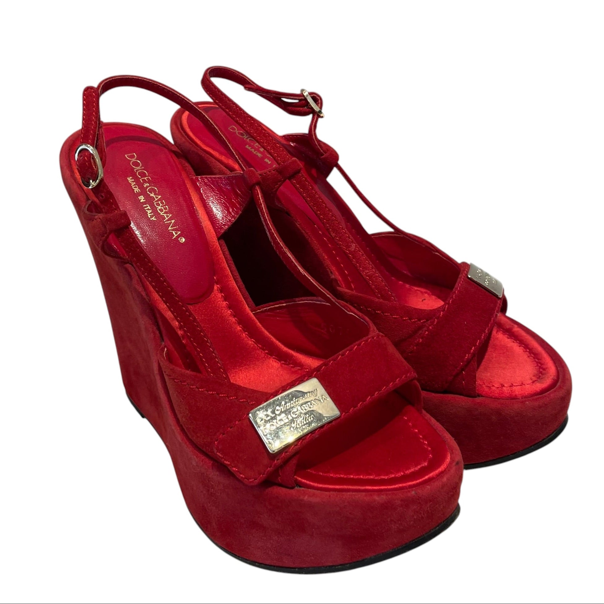 DOLCE&GABBANA/Heels/EU 36/Suede/RED/Vintage D&G view 1