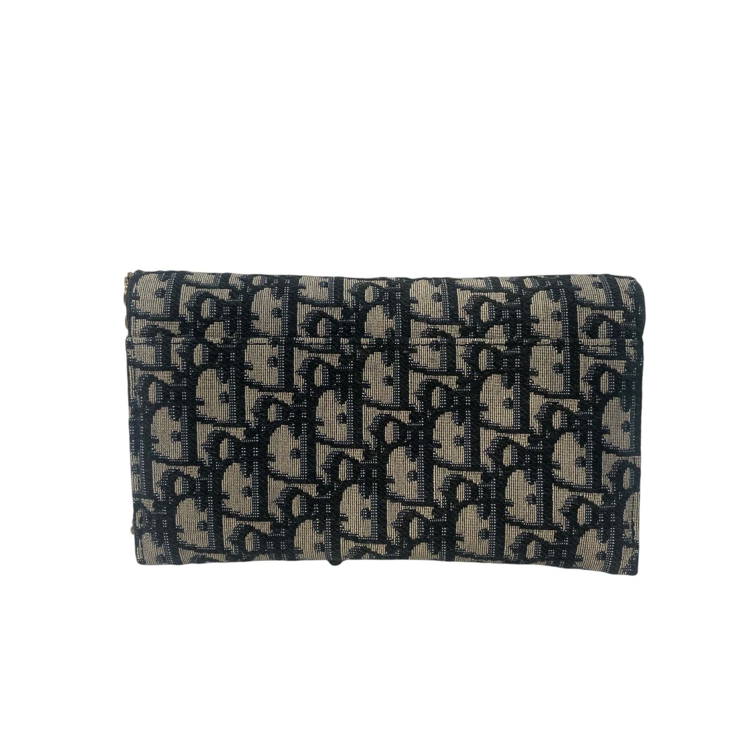 Christian Dior/Pouch/Monogram/Cotton/BLU/oblique jacquard wallet view 2