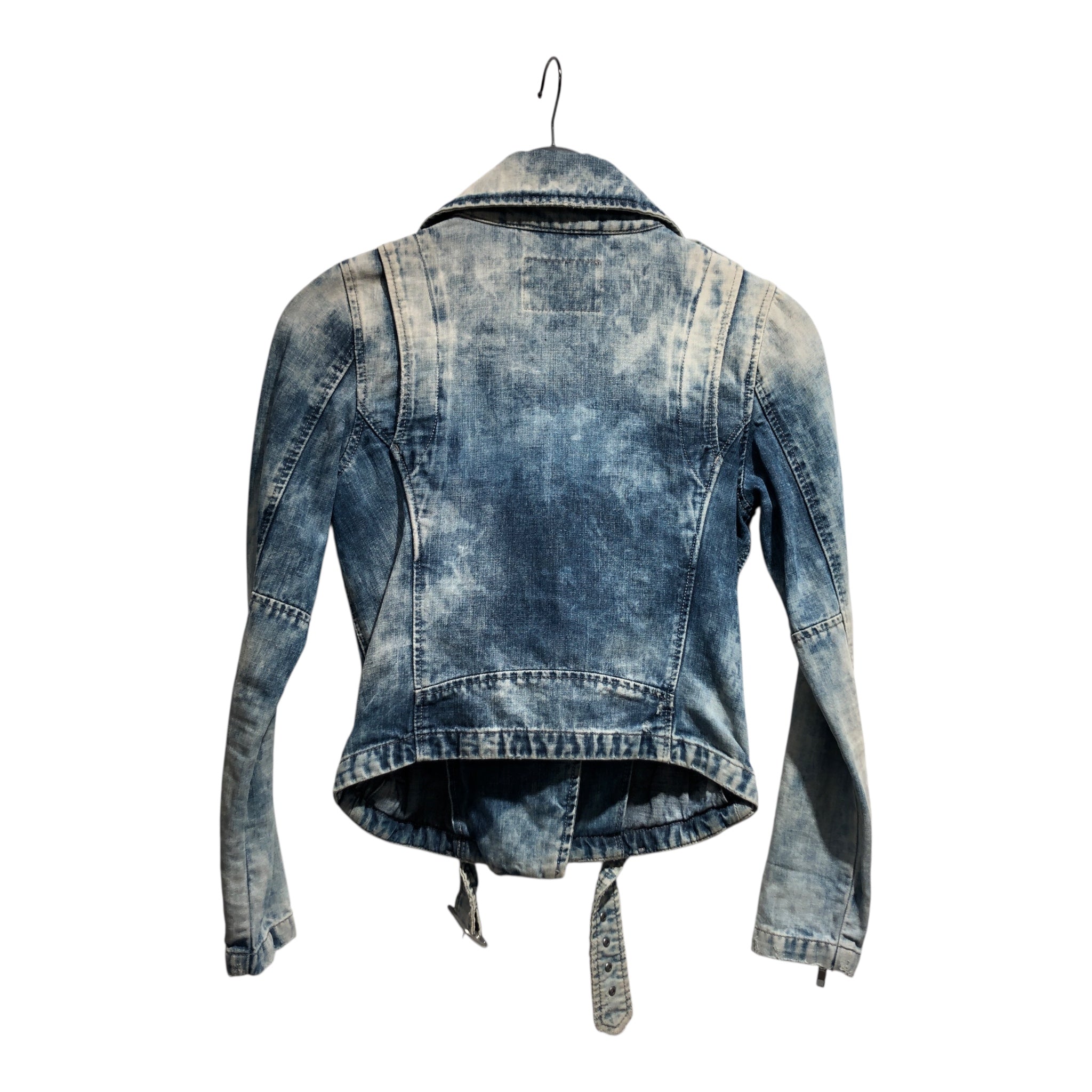 DIESEL/Denim Jkt/S/Denim/IDG/ASYMMETRICAL ZIP WASHED DENIM view 2