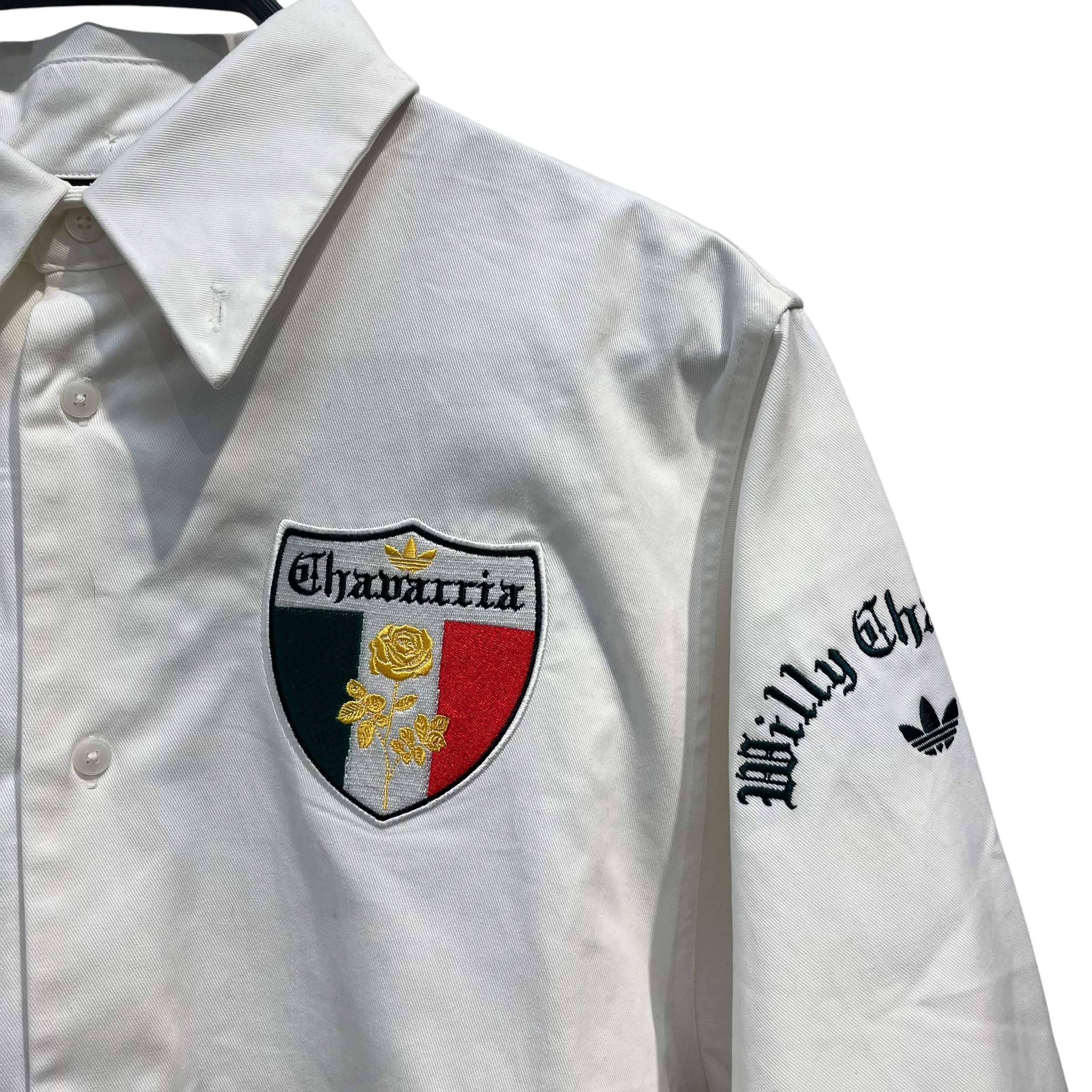 WILLY CHAVARRIA/LS Shirt/XXS/Cotton/WHT/logos on front view 4