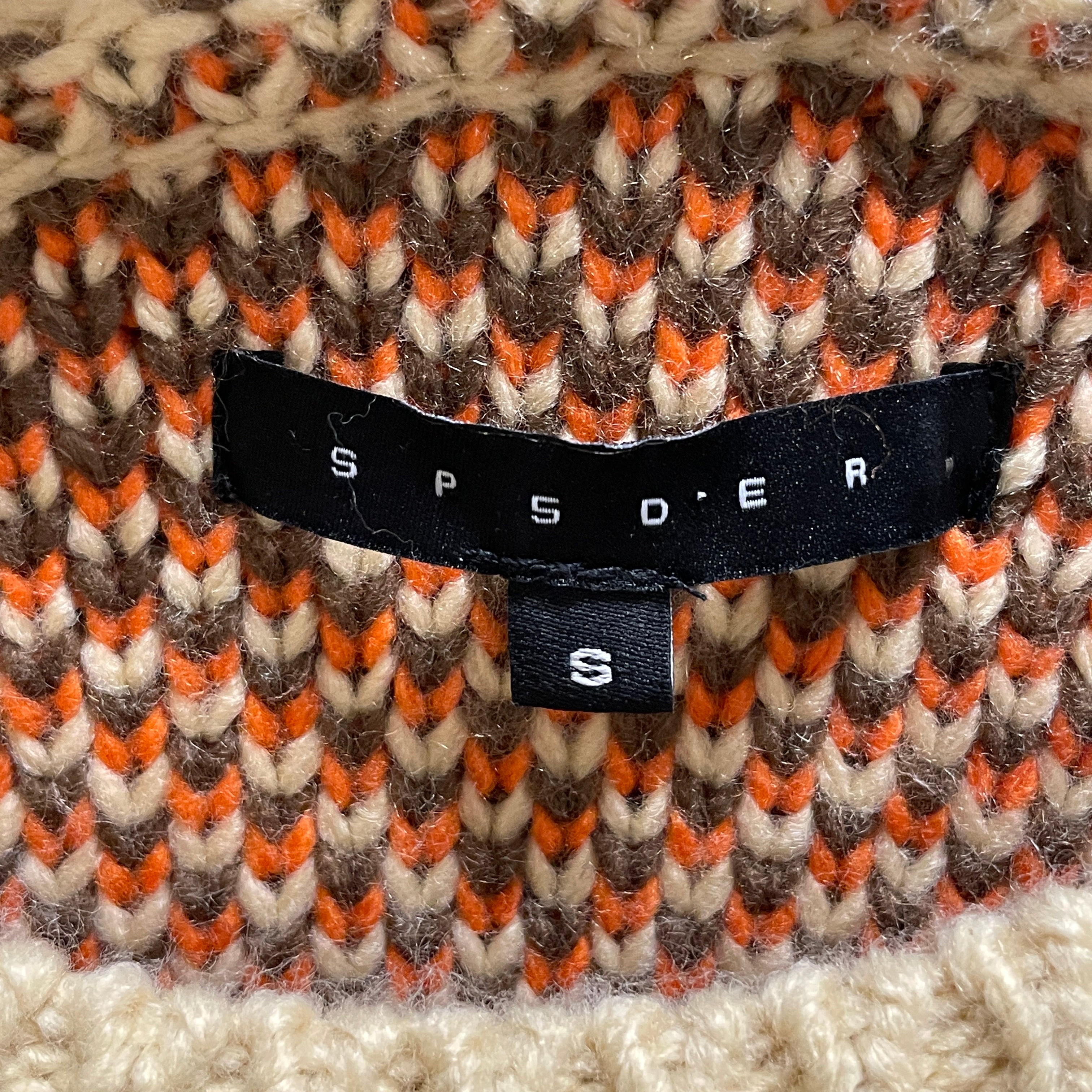 Sp5der/Sweater/S/Stripe/Cotton/BEG/BROWN STRIPES/ORANGESTAR view 3