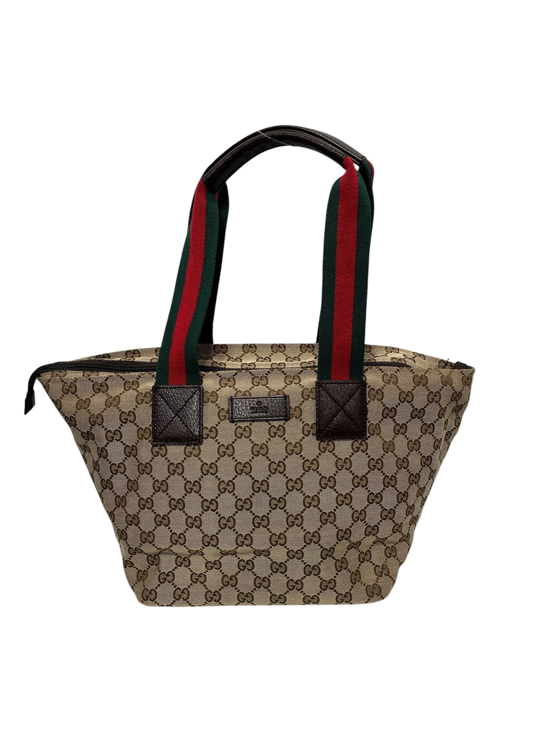 GUCCI/Tote Bag/All Over Print/Cotton/KHK/Sherry Line GG canvas view 1
