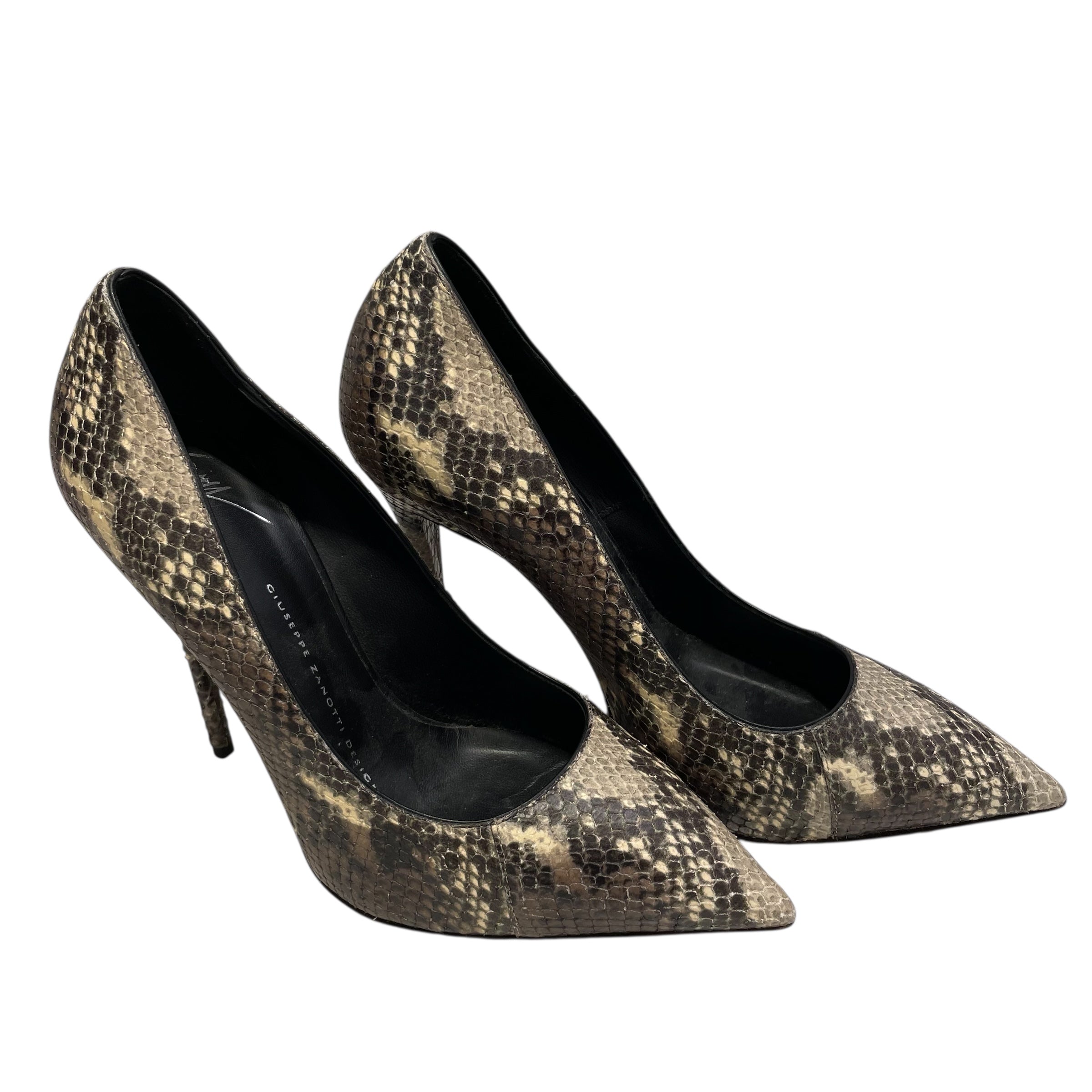 GIUSEPPE ZANOTTI DESIGN/Heels/EU 37.5/Animal Pattern/Leather/KHK/V-Tip/Python Print Pump view 1