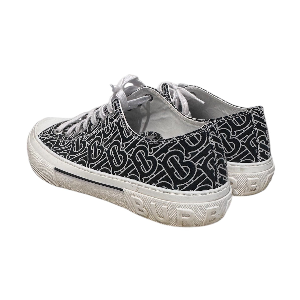 BURBERRY LONDON/Low-Sneakers/US 9.5/Monogram/Cotton/BLK/white soul/ view 2