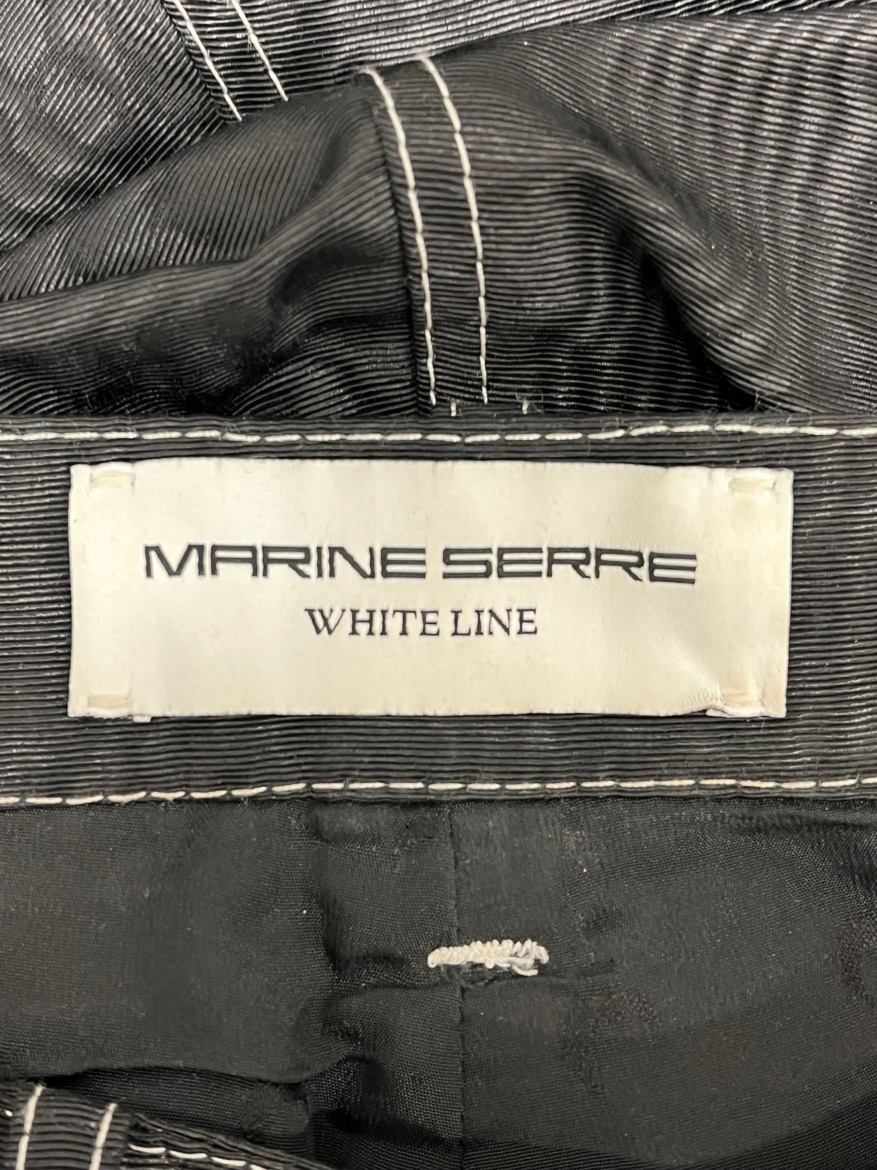 MARINE SERRE/Skinny Pants/XS/Polyester/BLK/wood type design view 3