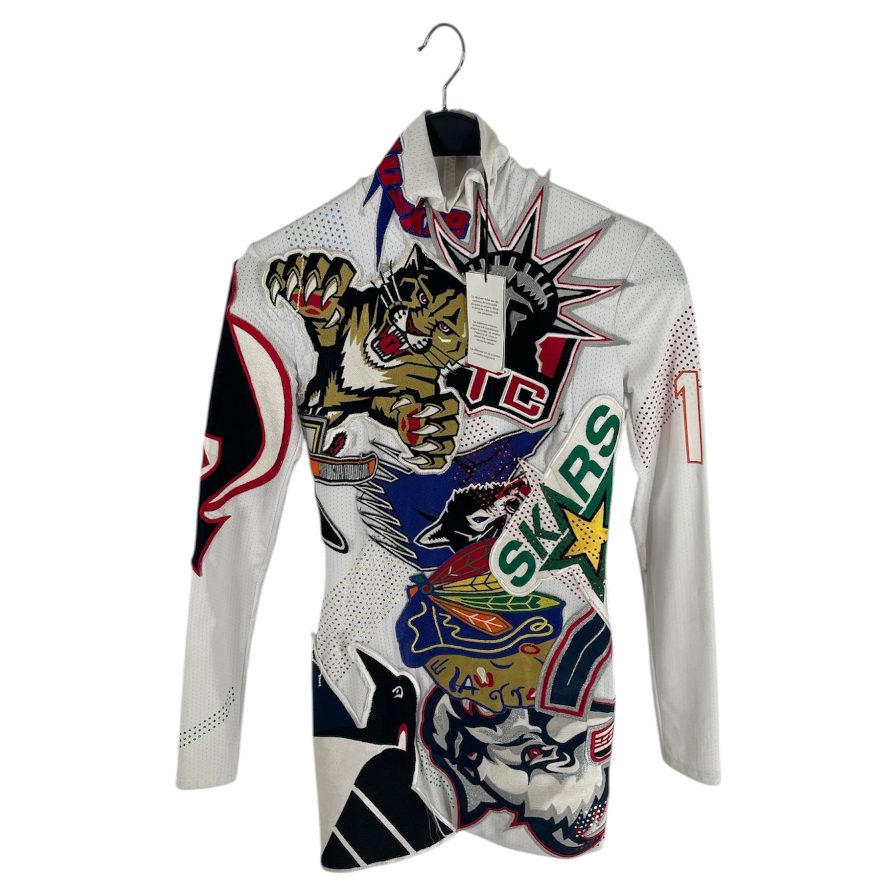 Faith Connexion/LS Dress/XS/Cotton/WHT/JERSEY ZIP UP PATCHES view 1