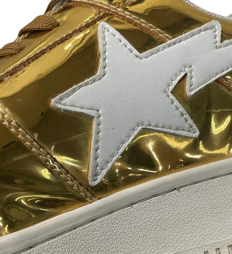 BAPE STA!/Hi-Sneakers/US 10/Leather/GLD/GOLD/WHT